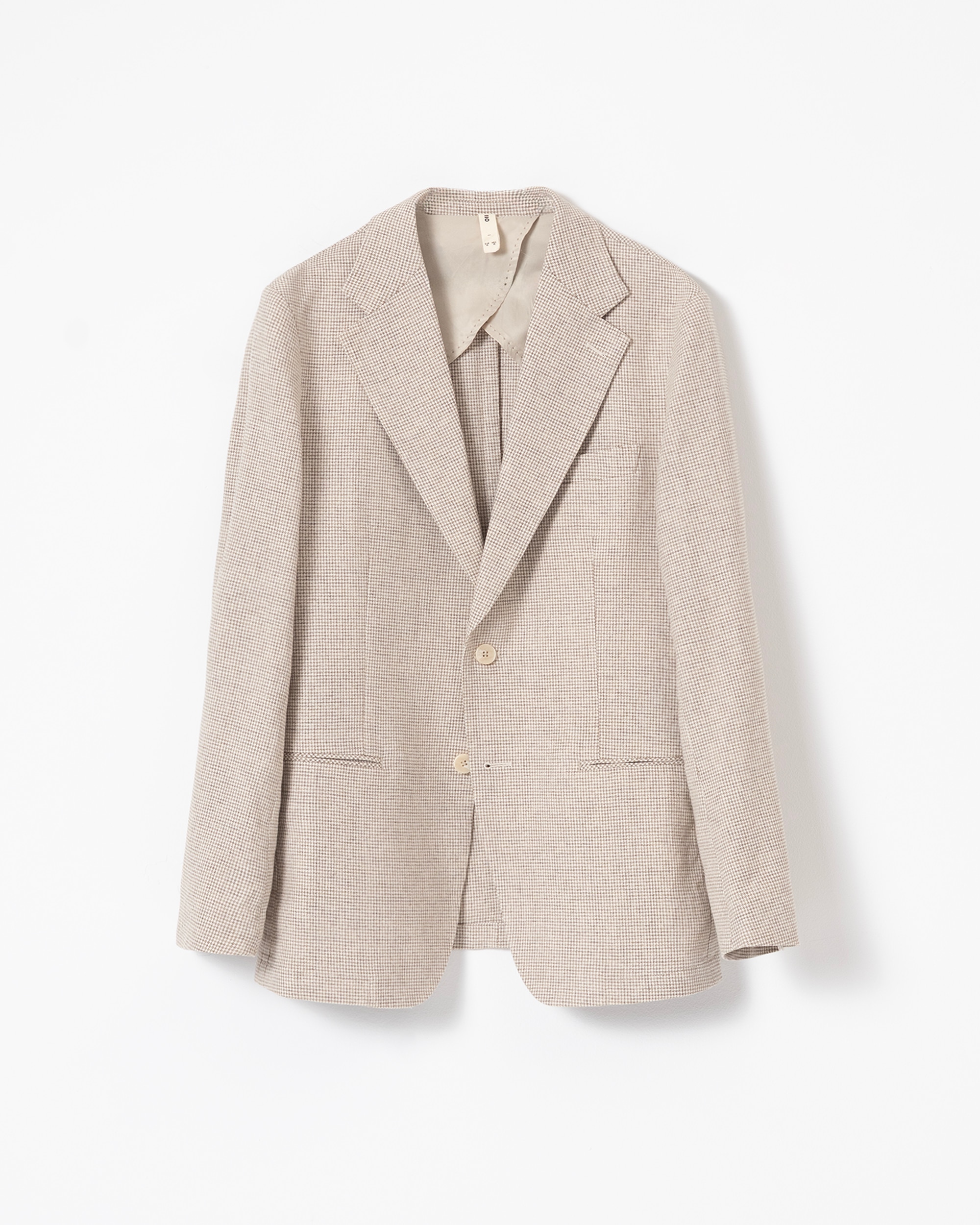 Blazer Pied-de-poule Slim Fit Castanho-claro-5