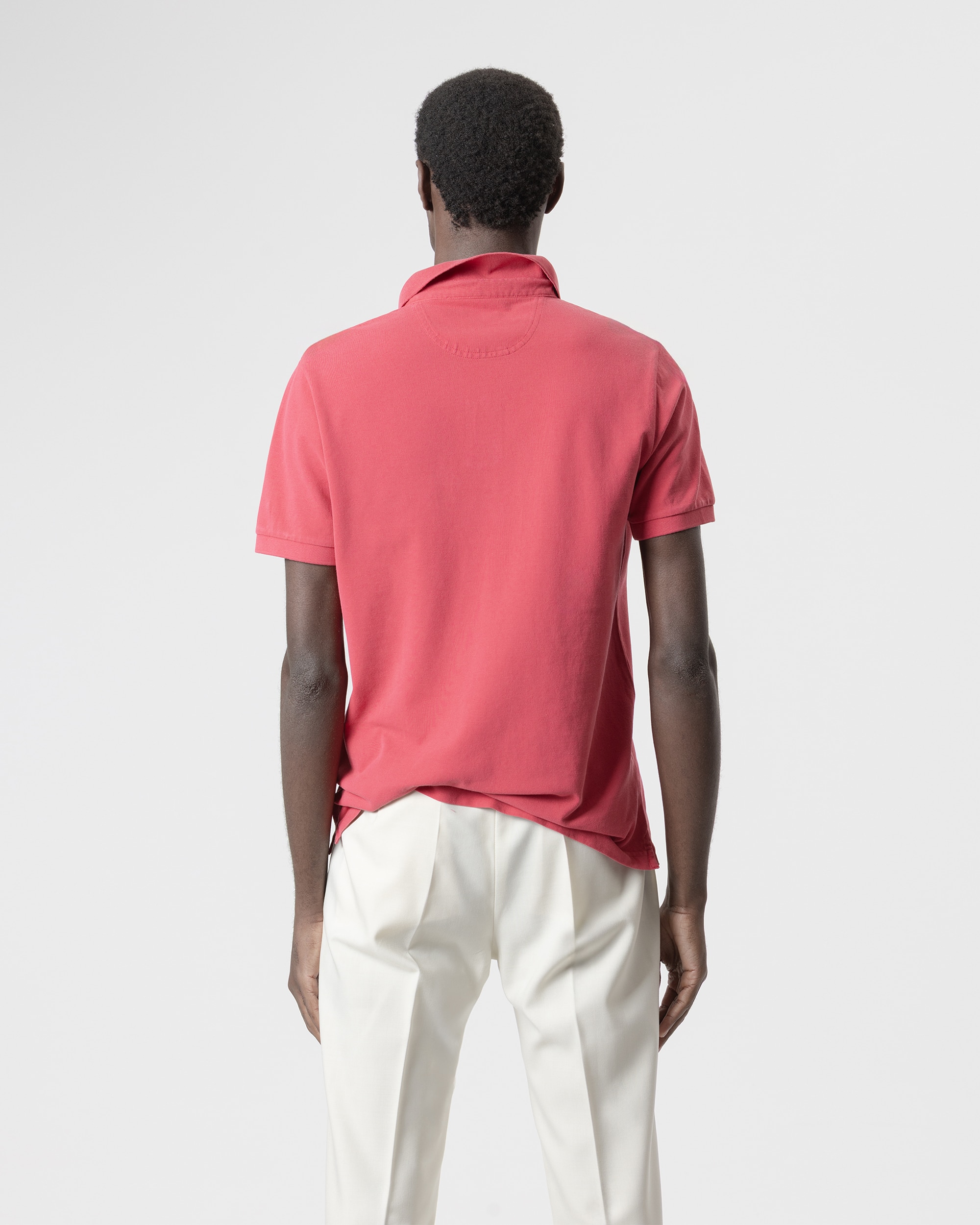 Polo Básico Piqué Lavado em Algodão Slim Fit Carmim-4