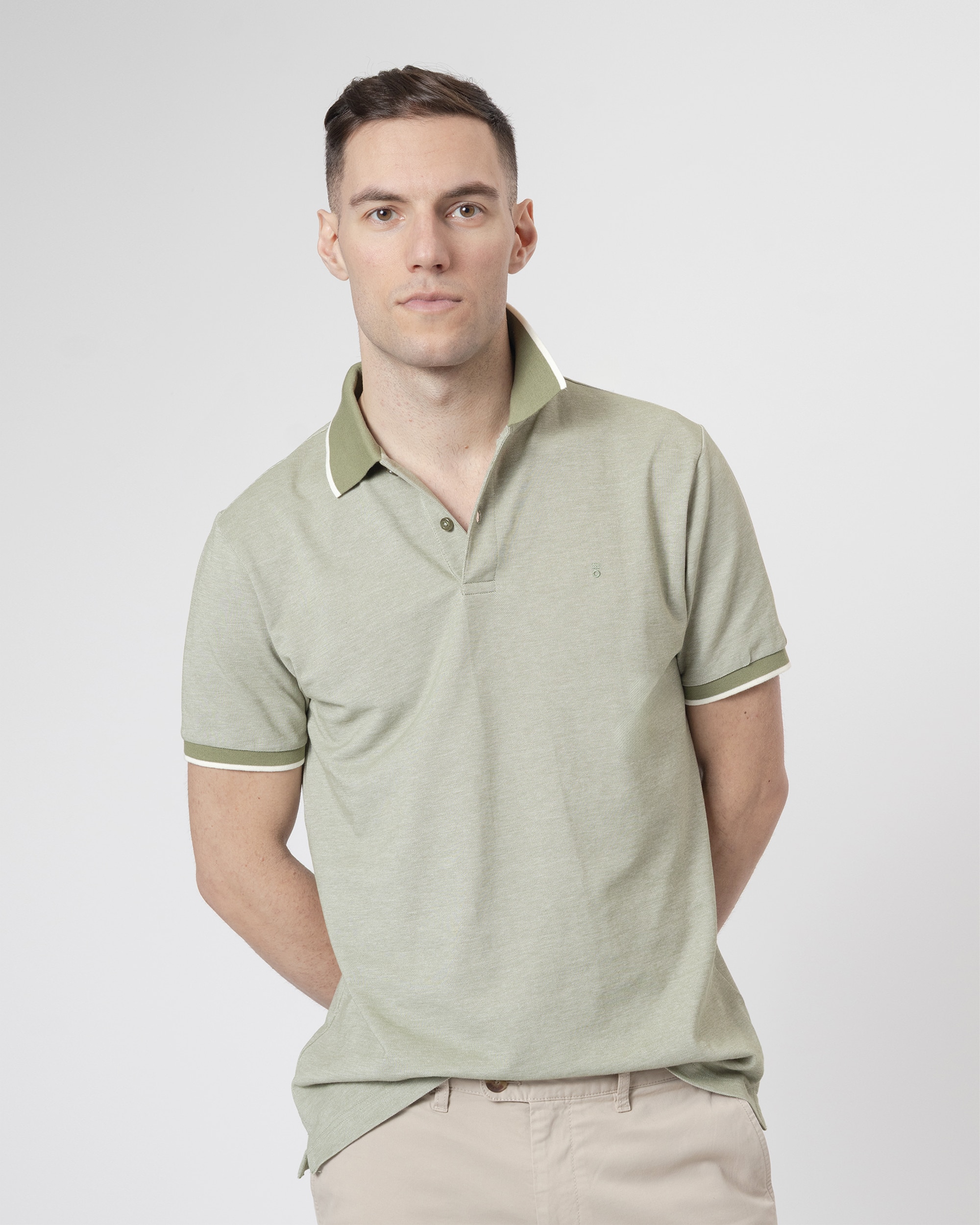 Imagem 0 de Polo de Gola em Contraste Algodão Slim Fit