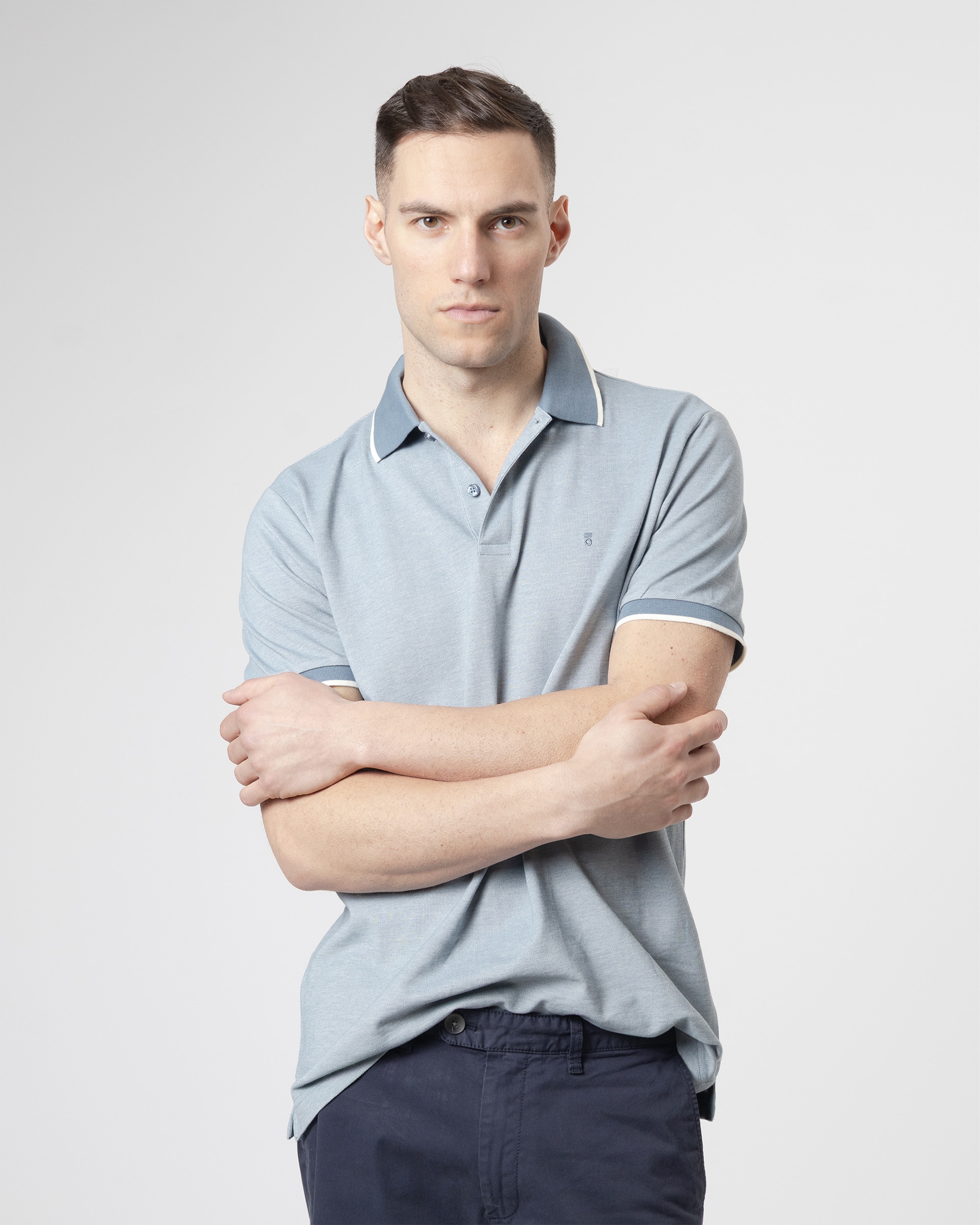 Imagem 0 de Polo de Gola em Contraste Algodão Slim Fit