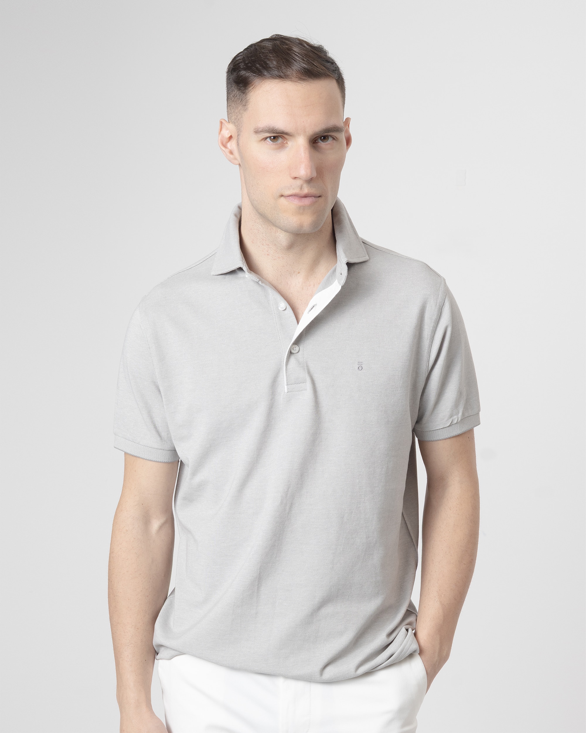 Imagem 0 de Polo Piqué com Gola em Contraste de Algodão Slim Fit