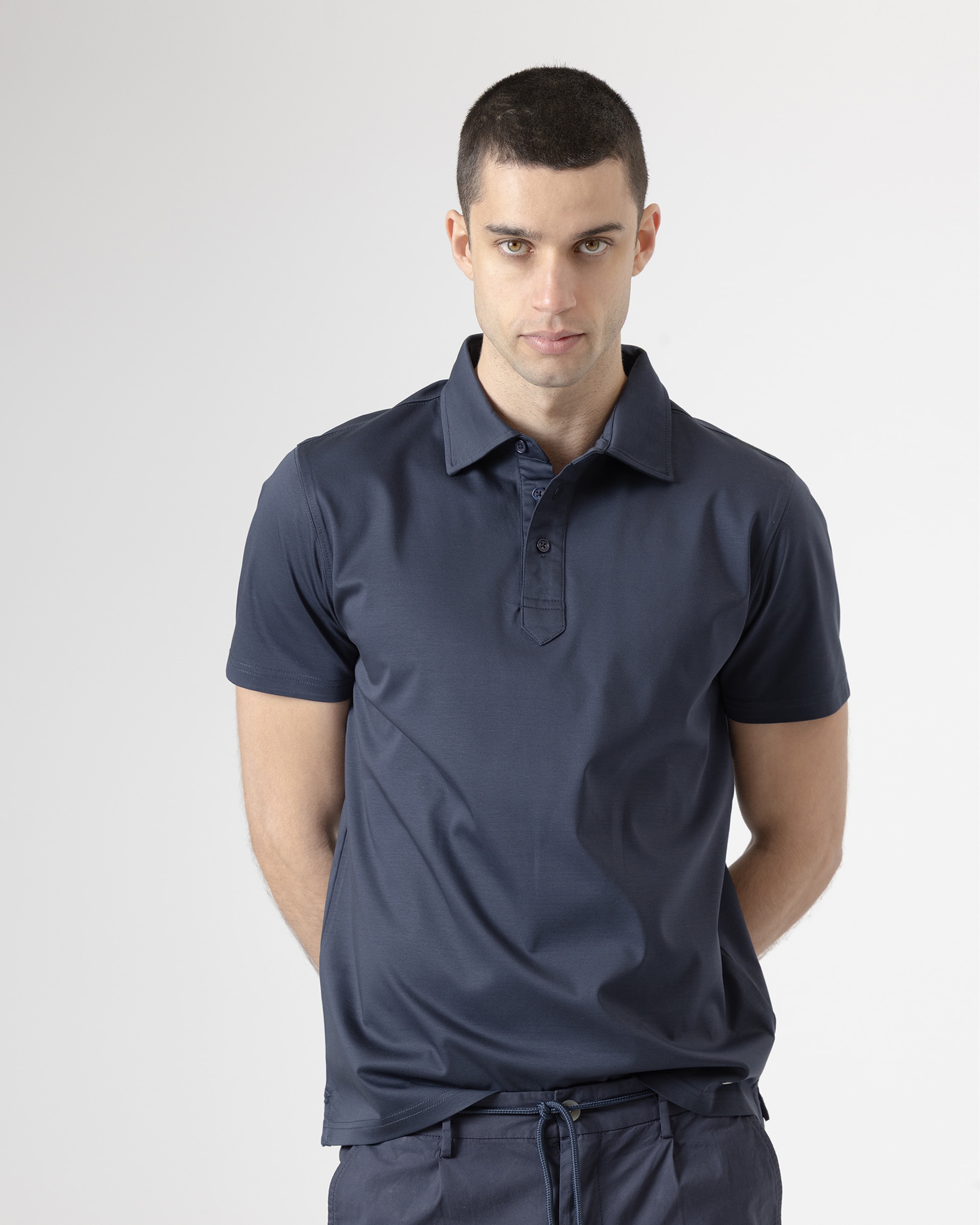 Polo Técnico Algodão Slim Fit Azul-marinho-2