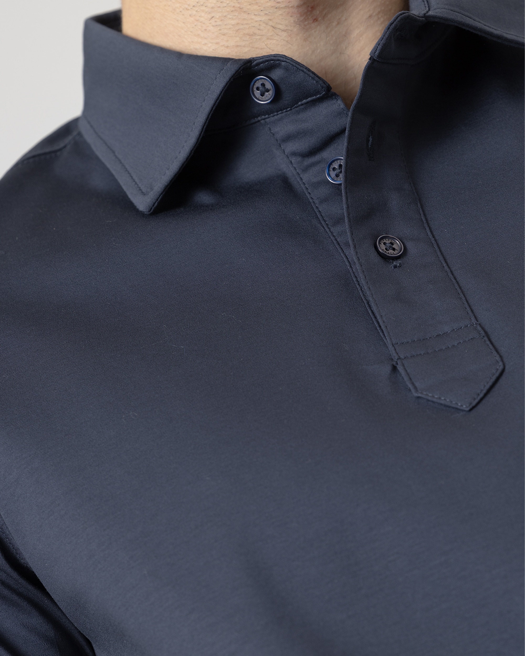 Polo Técnico Algodão Slim Fit Azul-marinho-3