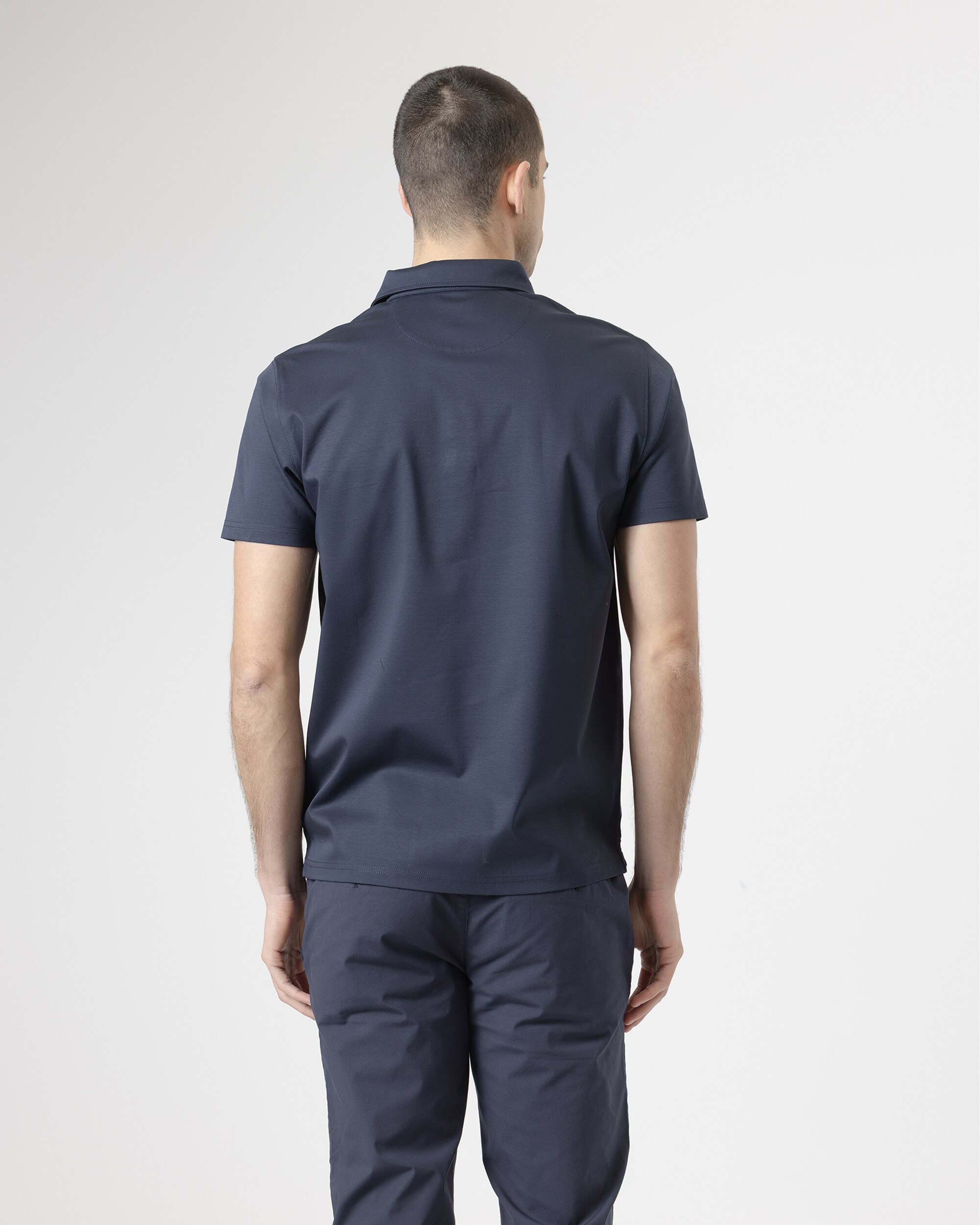 Polo Técnico Algodão Slim Fit Azul-marinho-4