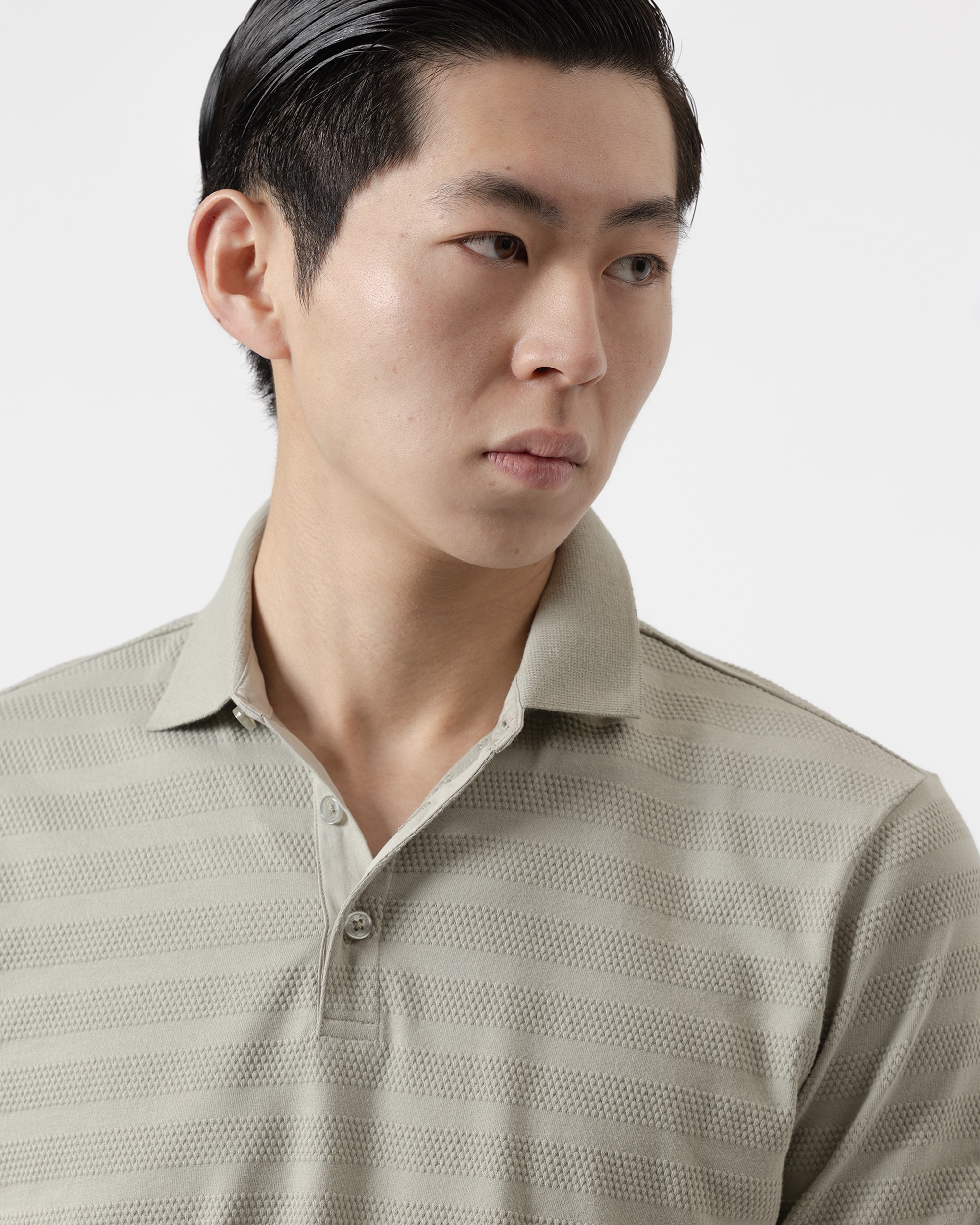 Polo Dobby Algodão Slim Fit Verde-claro-3