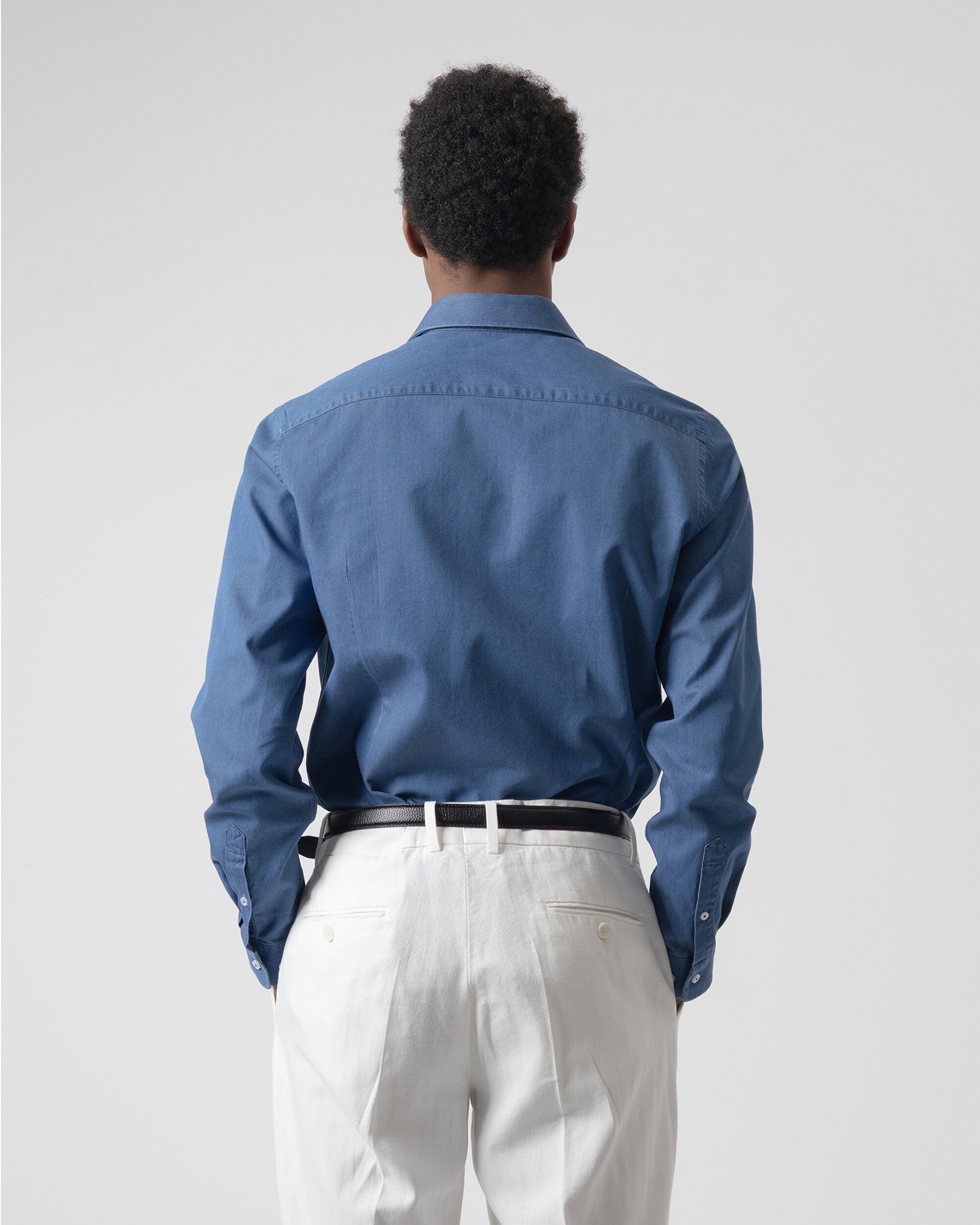 Camisa Denim Casual Slim Fit Azul denim-4