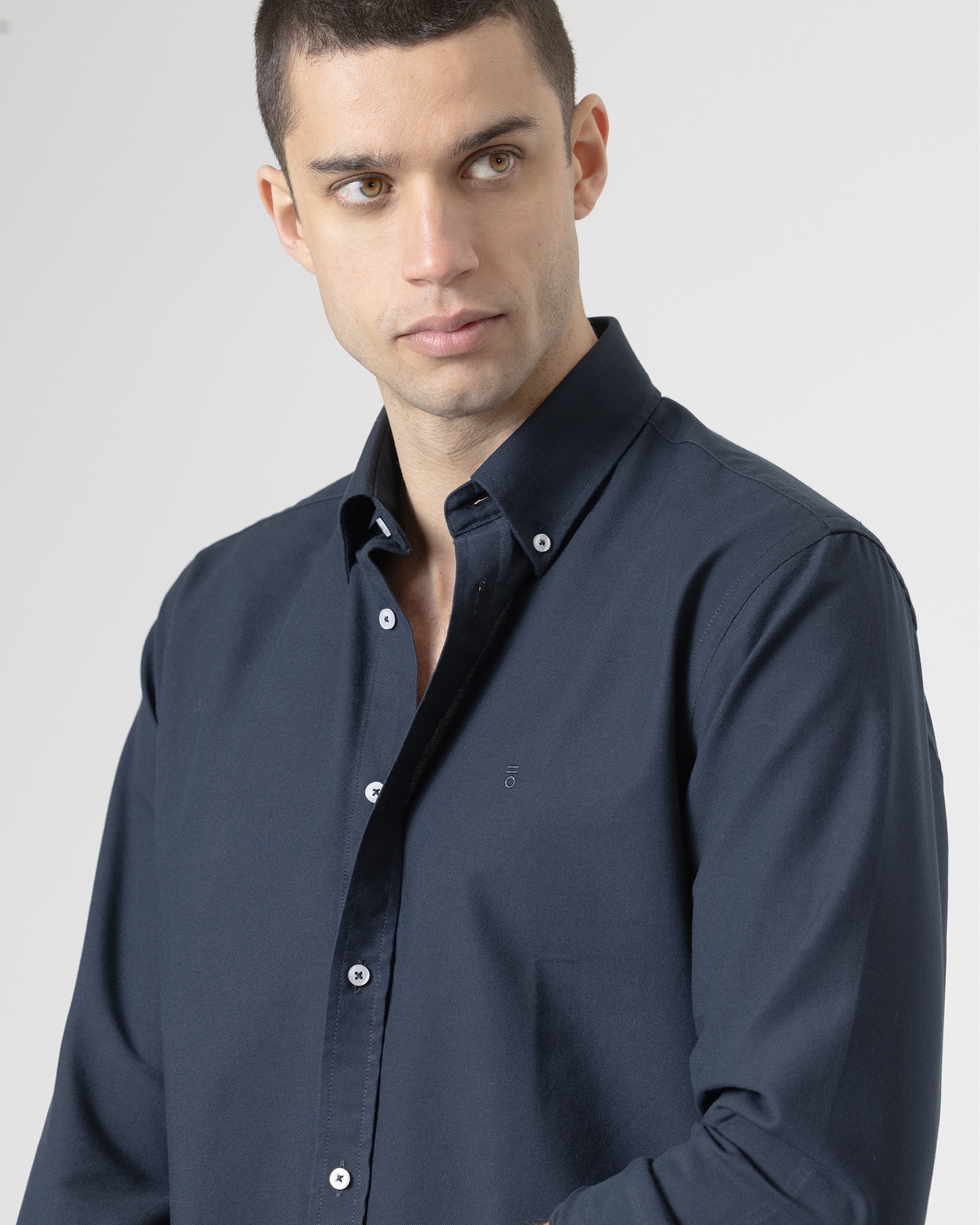 Camisa Oxford Slim Fit Azul-marinho Azul-marinho-3