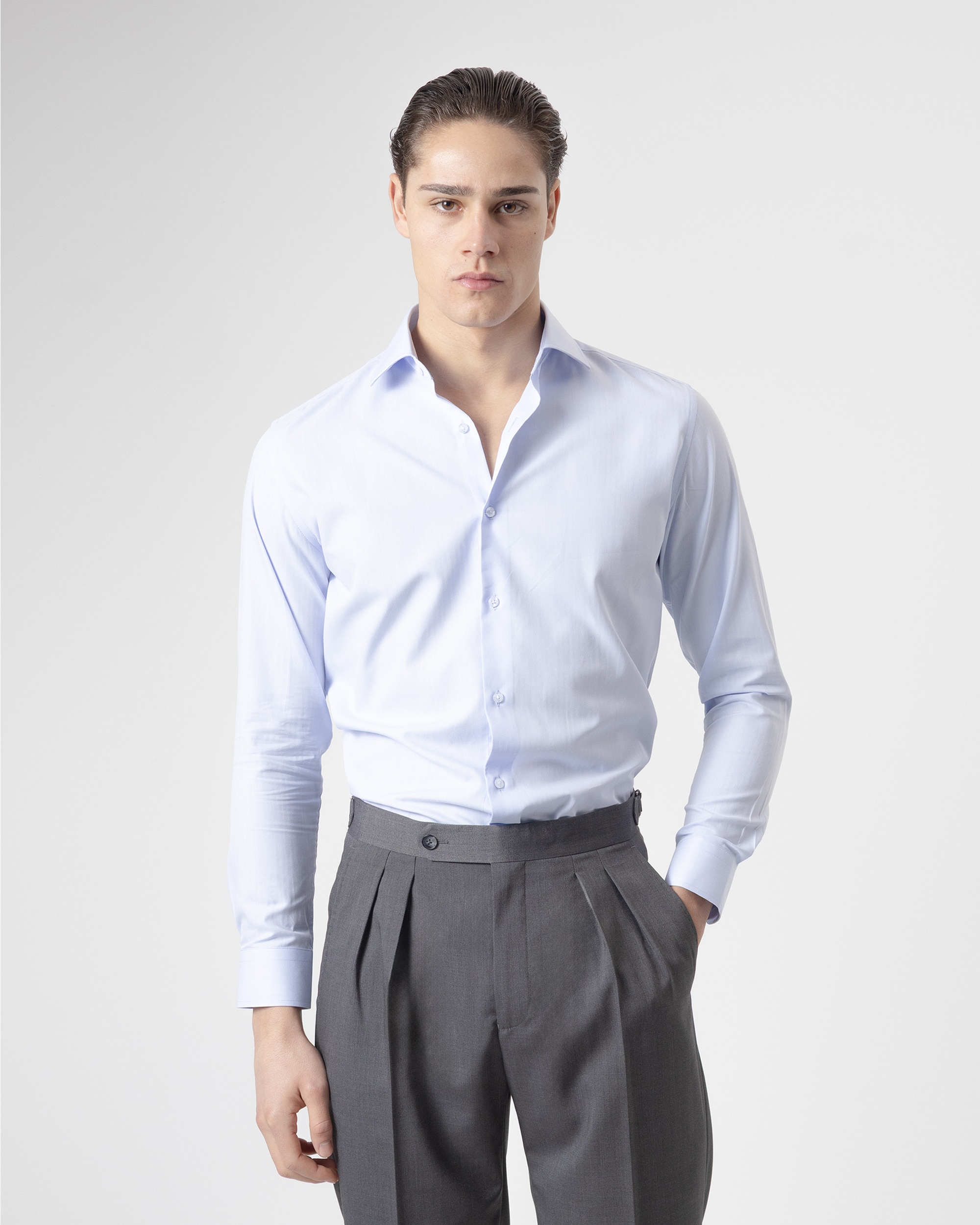 Imagem 0 de Camisa Formal Espiga Regular Fit Azul Celeste