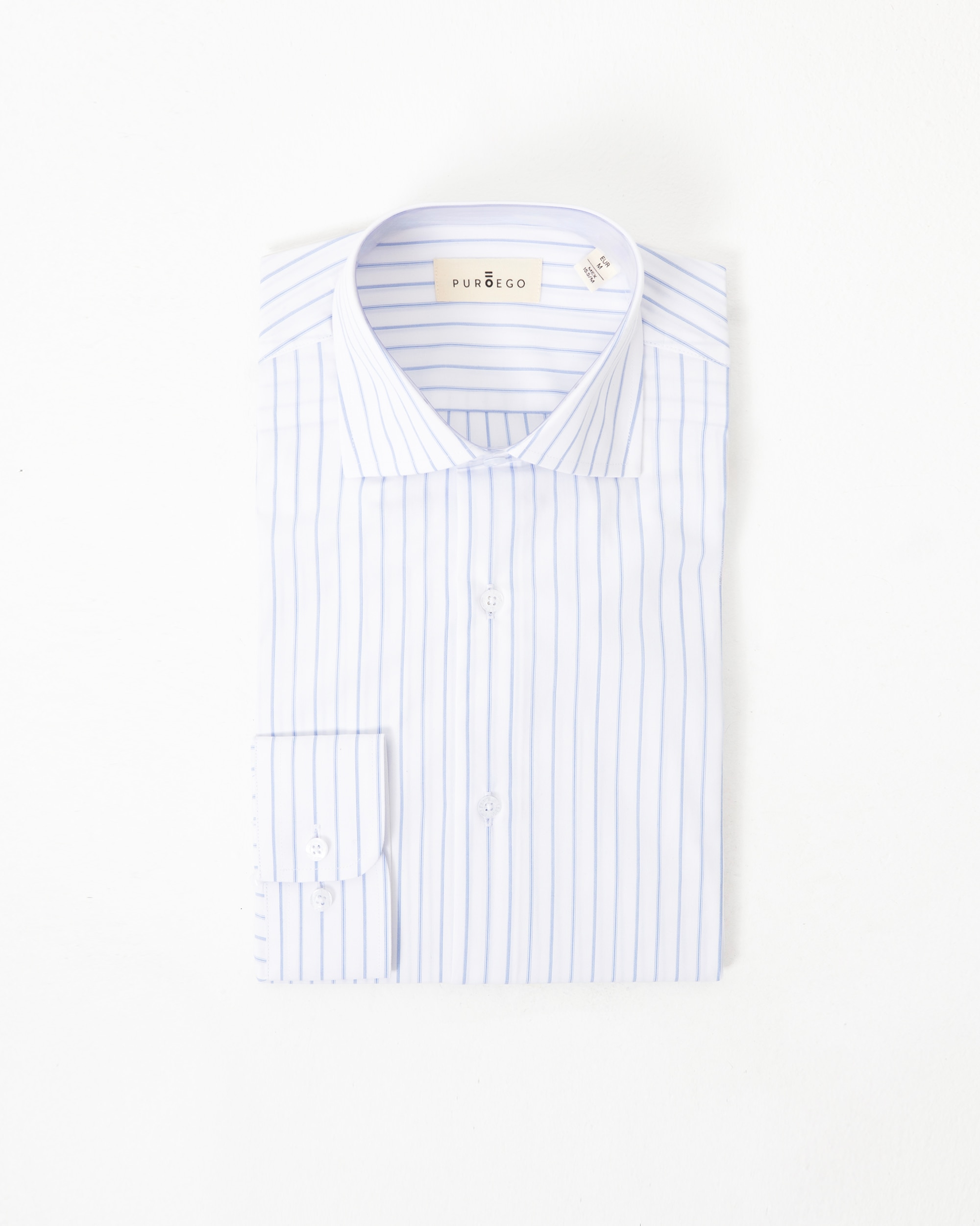 Camisa Formal Às Riscas Regular Fit Azul Celeste Azul-celeste-5