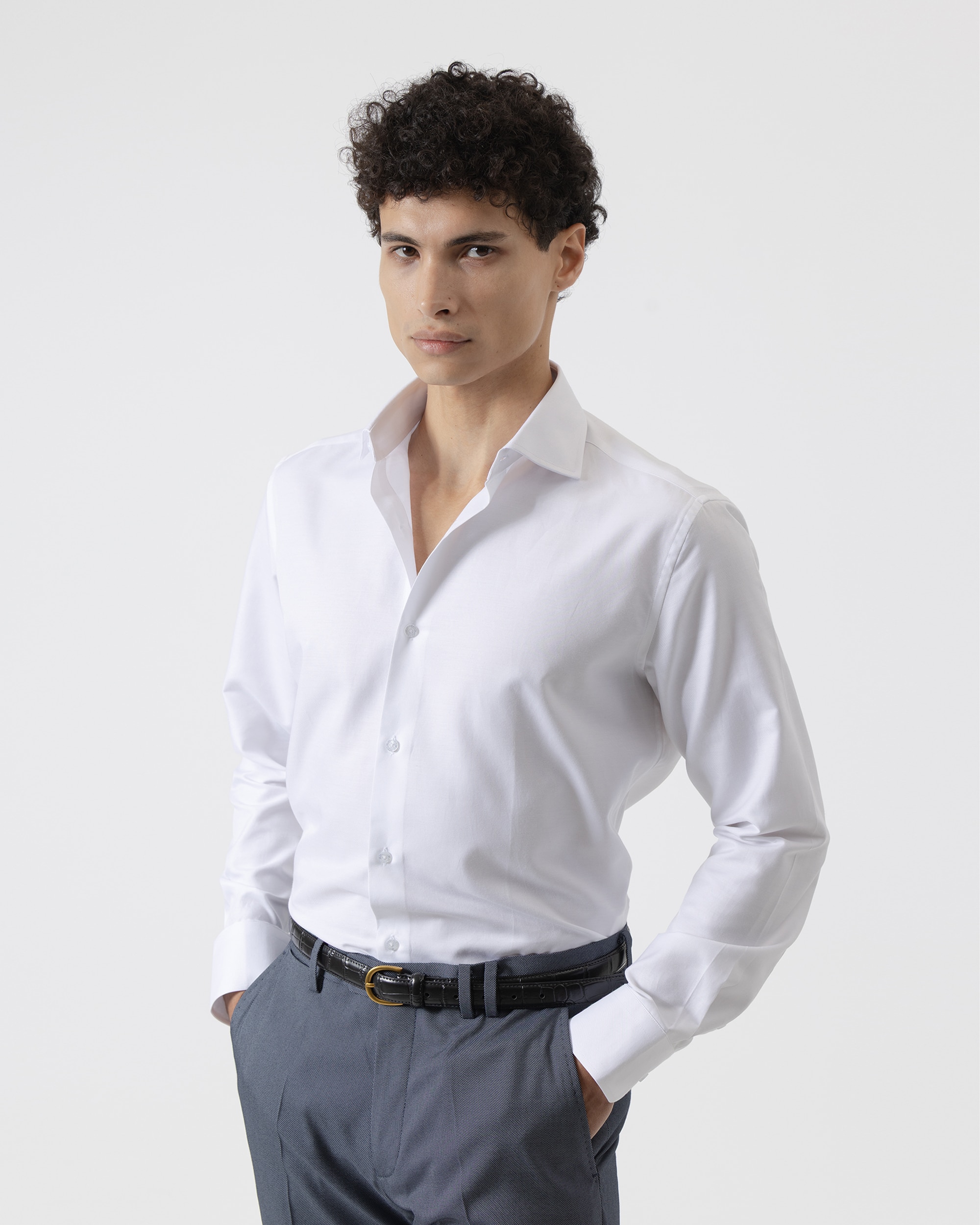 Camisa Formal Twill Regular Fit Branco-2