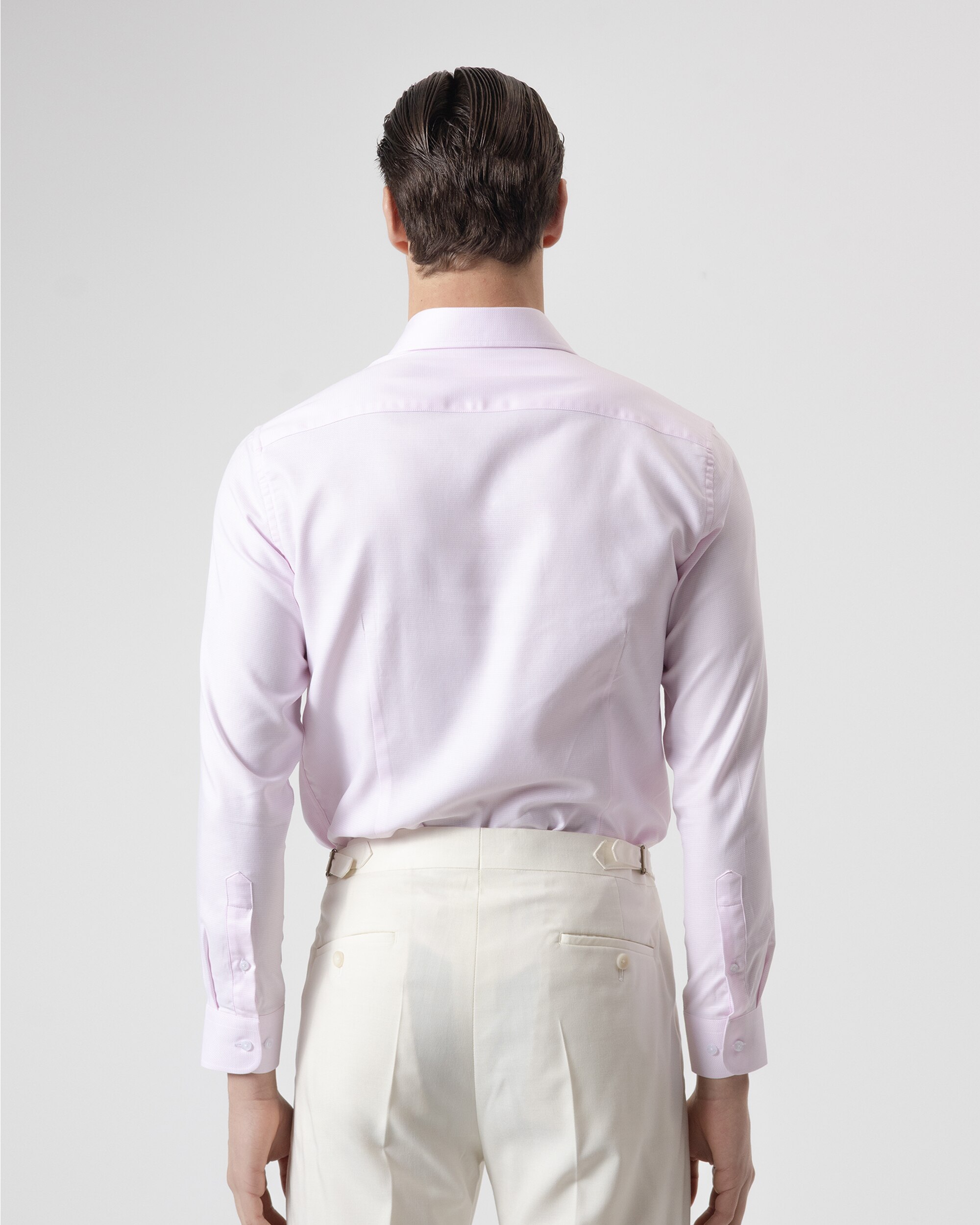Camisa Formal Pied-de-poule Regular Fit em Rosa Rosa-4