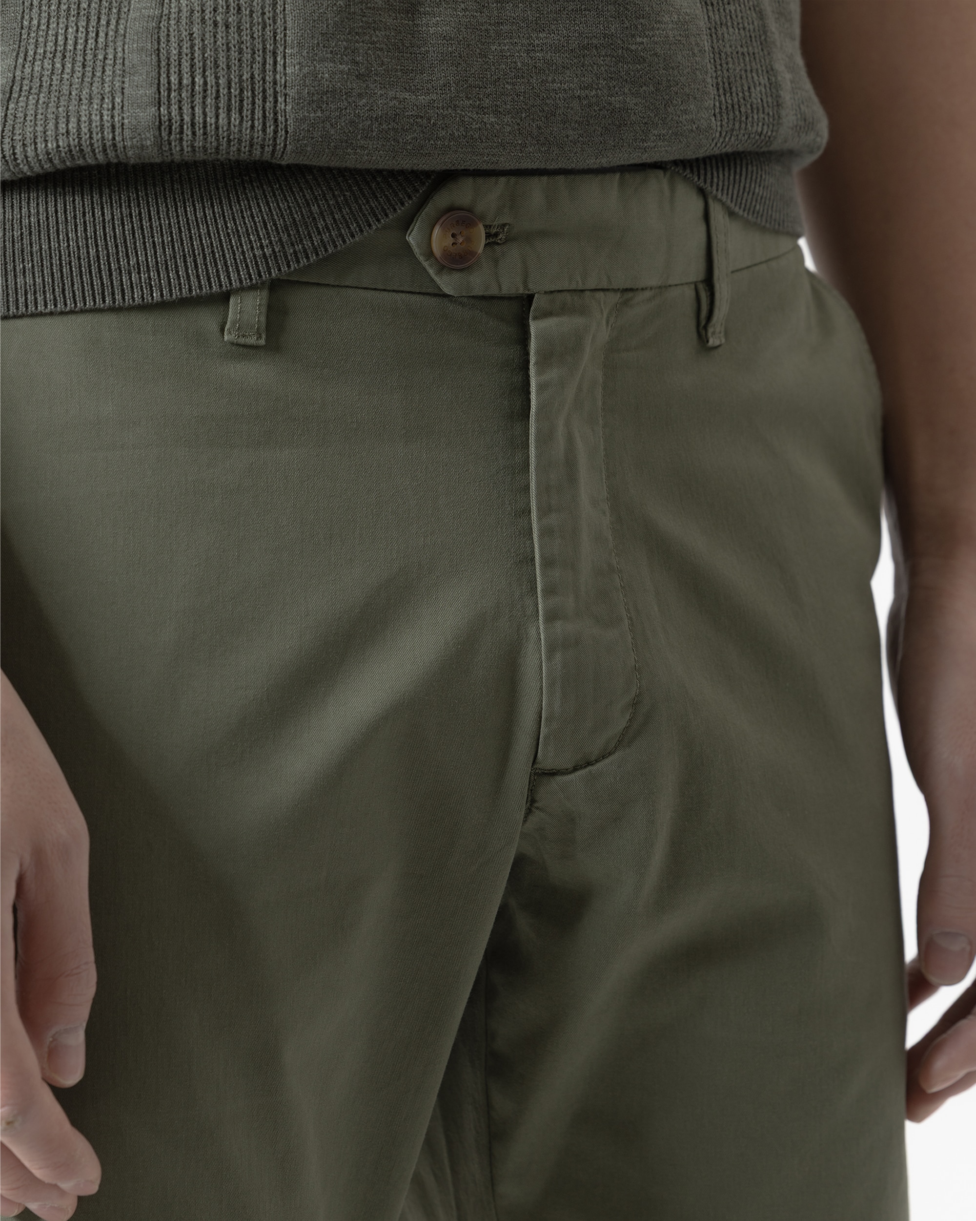 Calças Chino Twill Algodão Slim Fit Verde-3