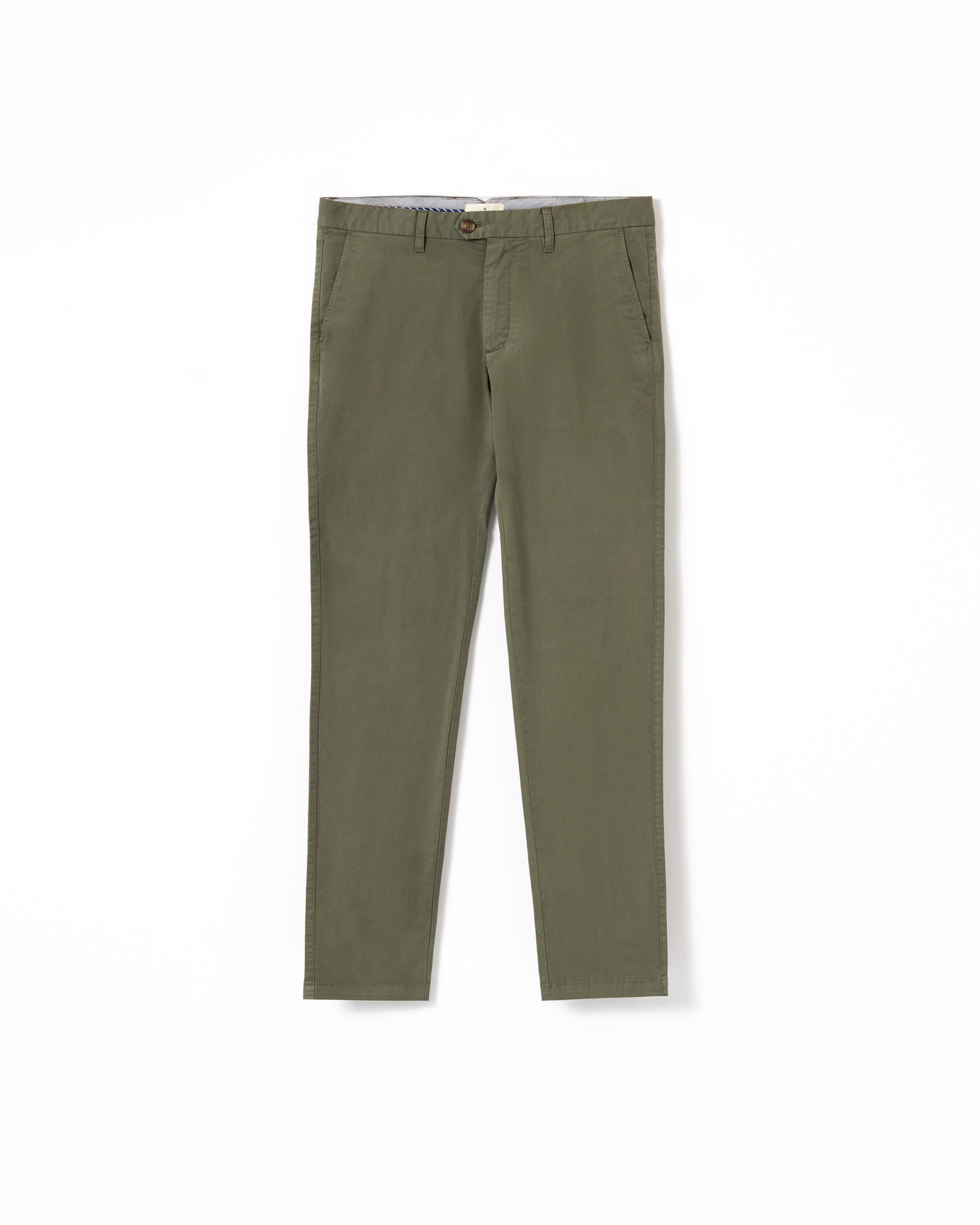 Calças Chino Twill Algodão Slim Fit Verde-5