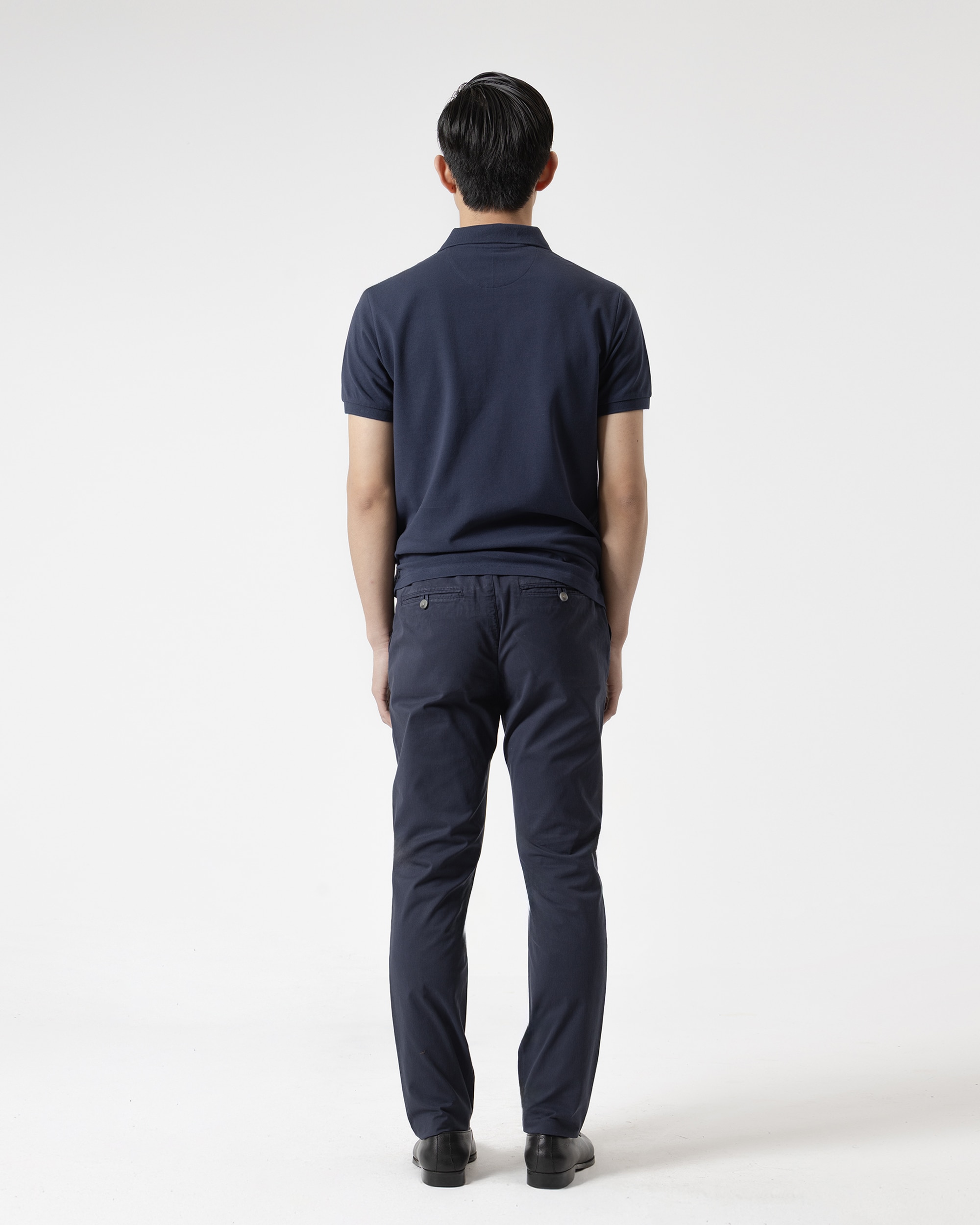 Calças Chino Twill Algodão Slim Fit Azul-escuro-4