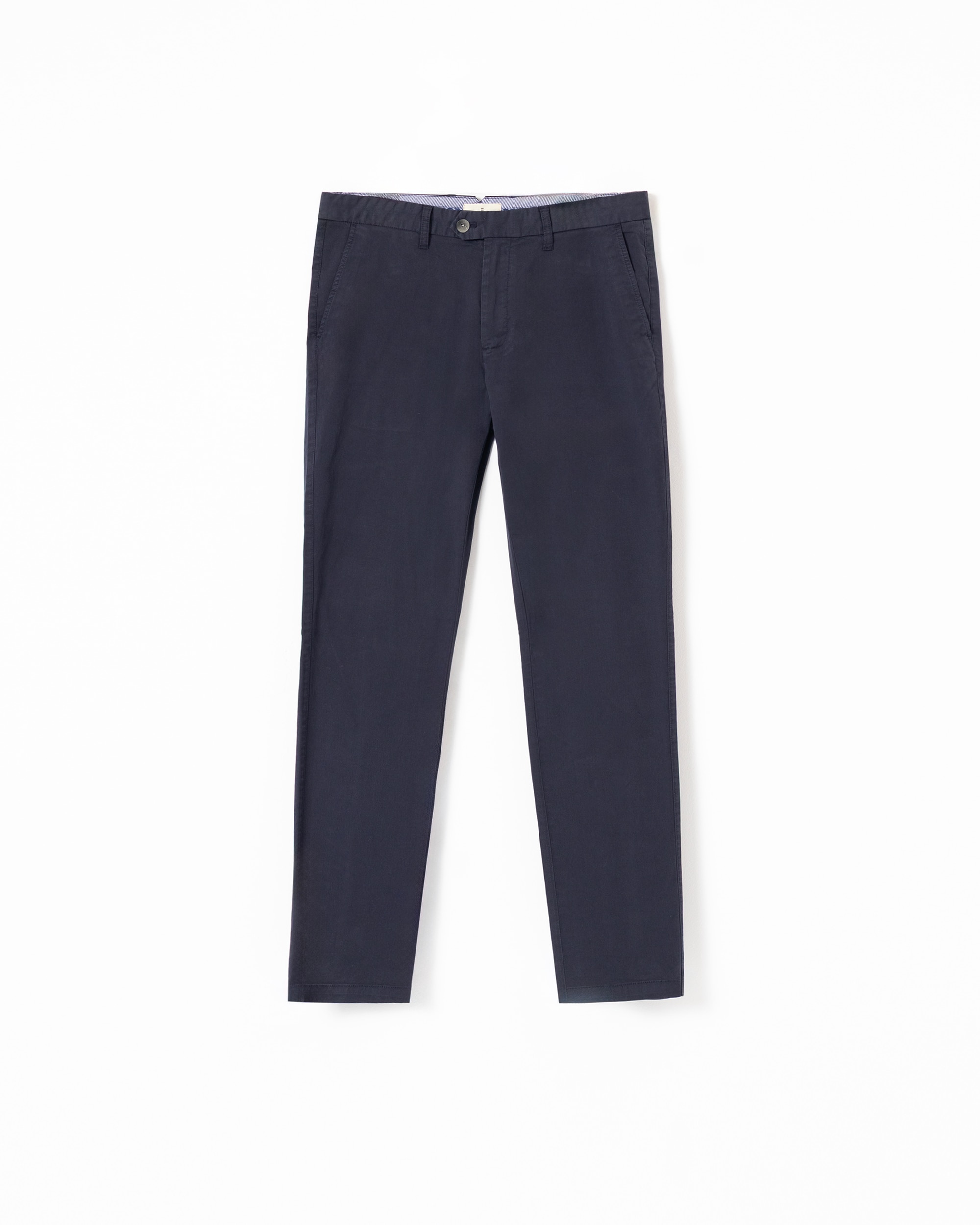 Calças Chino Twill Algodão Slim Fit Azul-escuro-5
