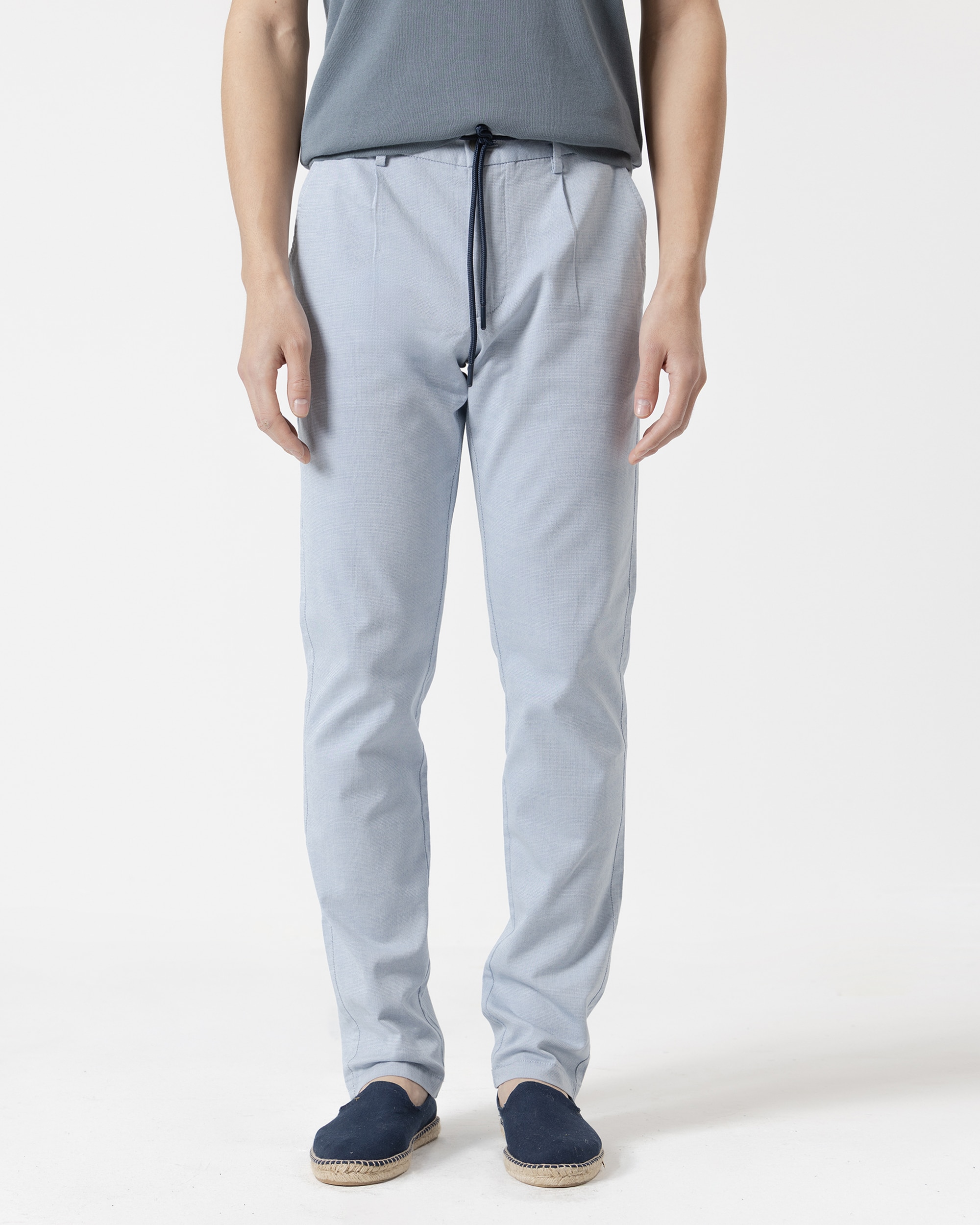 Calças Dobby Strecht Slim Fit Azul Celeste Azul-celeste-2