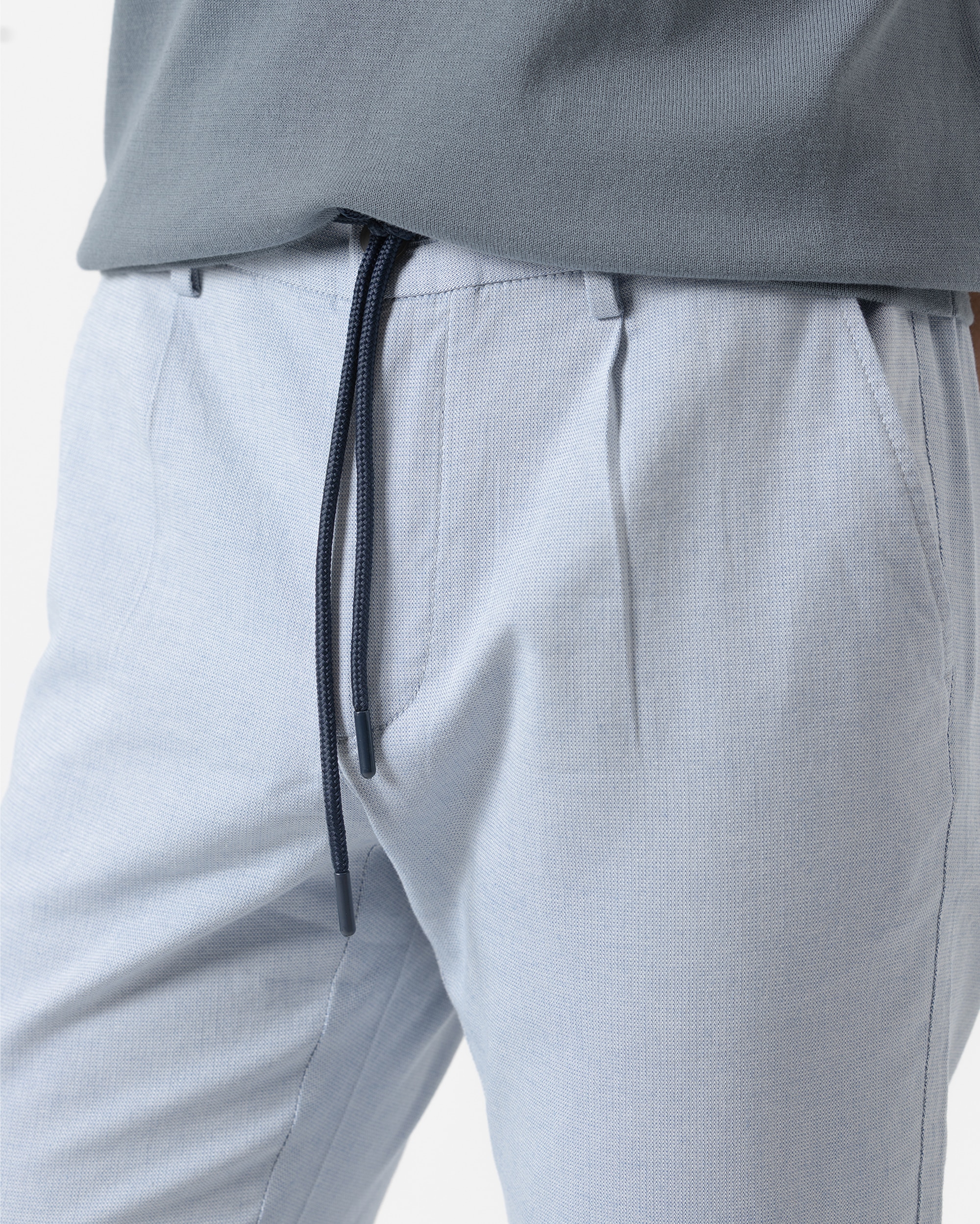 Calças Dobby Strecht Slim Fit Azul Celeste Azul-celeste-3