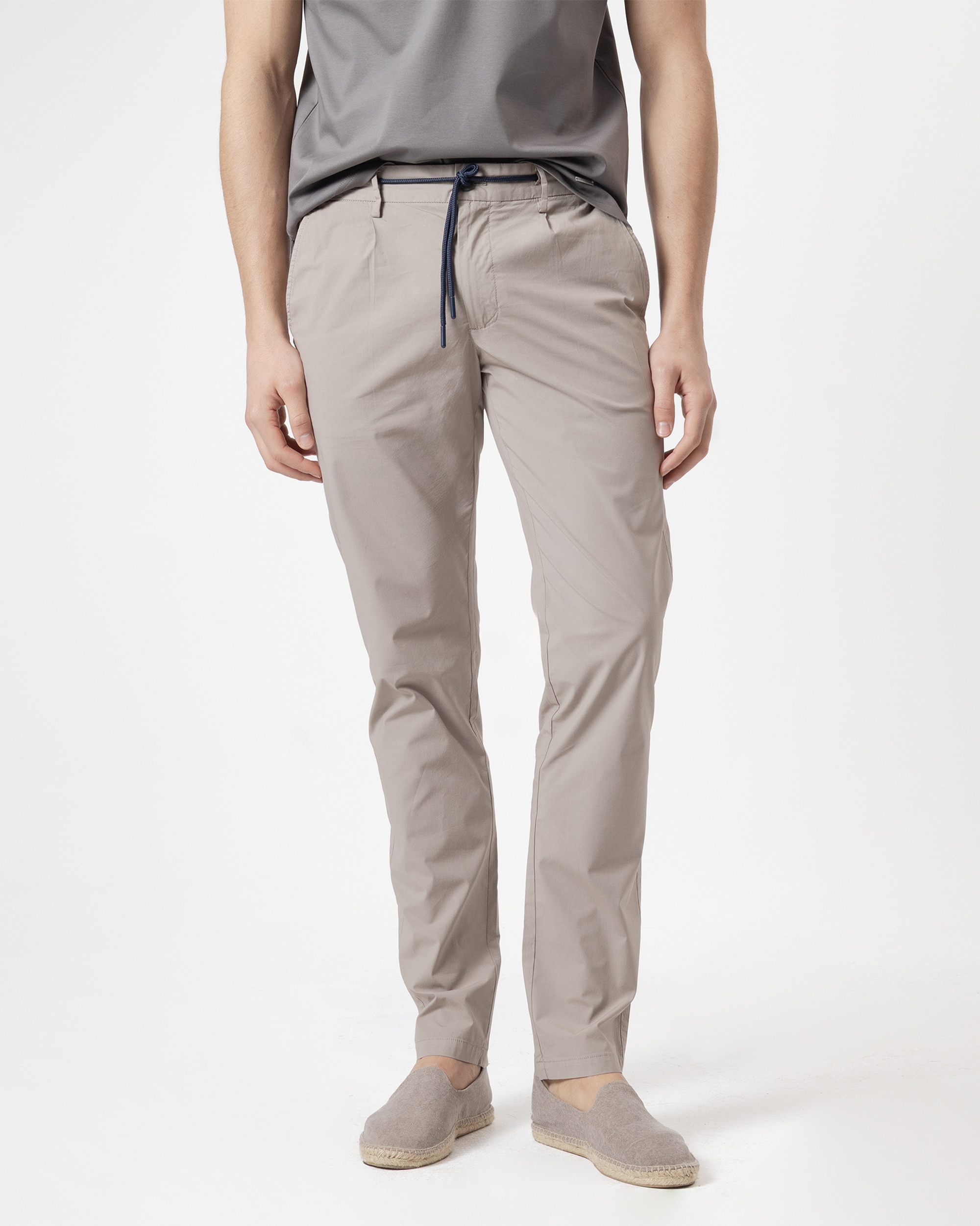Calças Strecht Slim Fit Areia-2