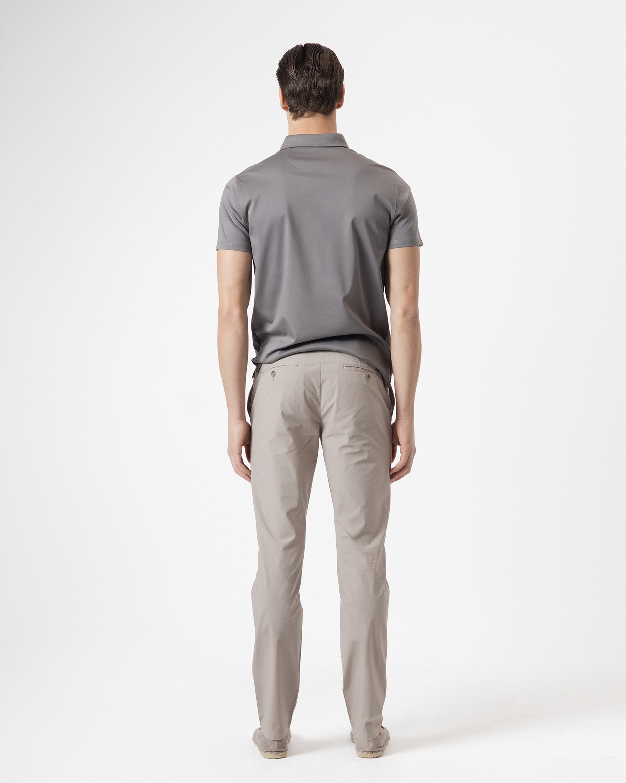 Calças Strecht Slim Fit Areia-4