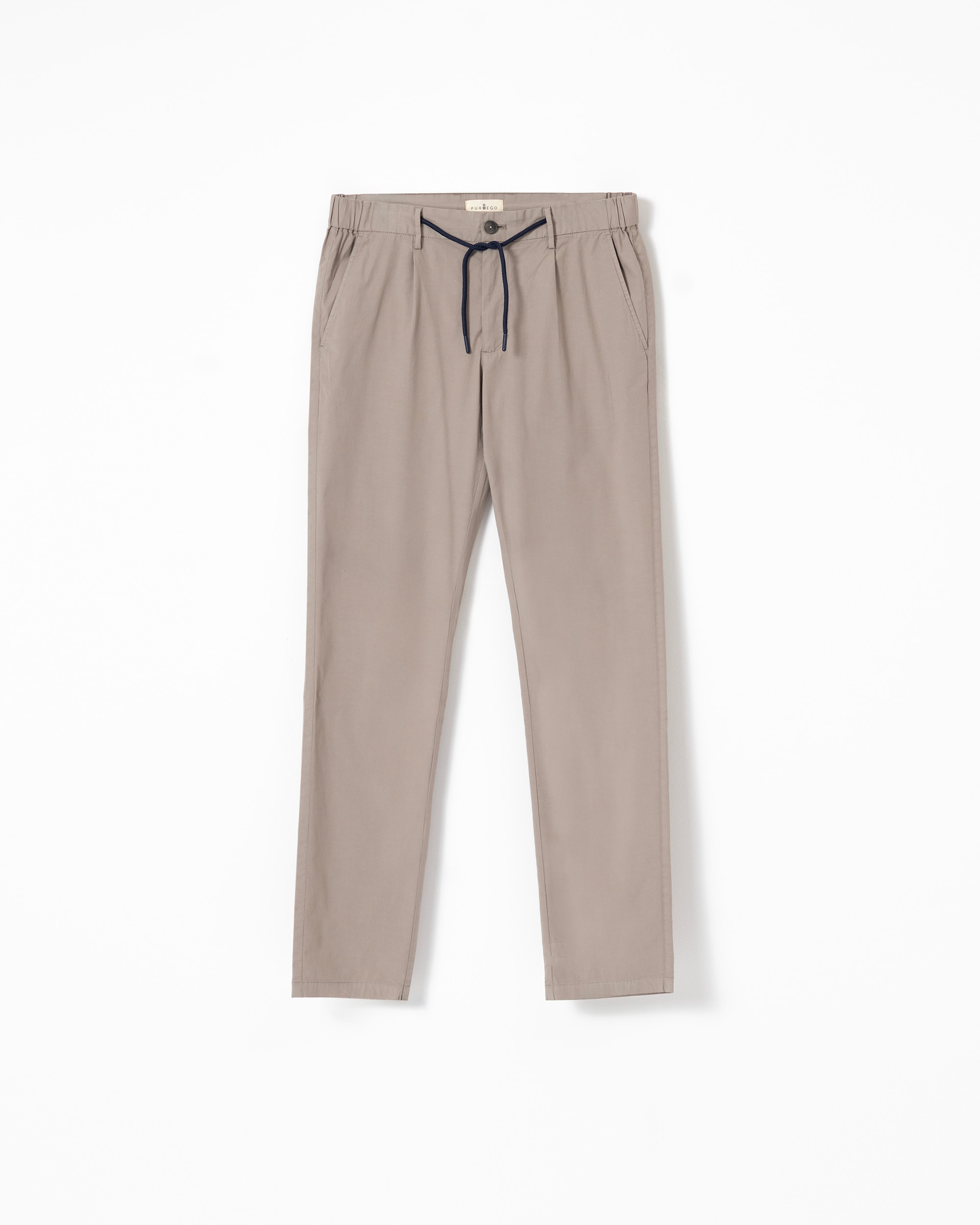 Calças Strecht Slim Fit Areia-5