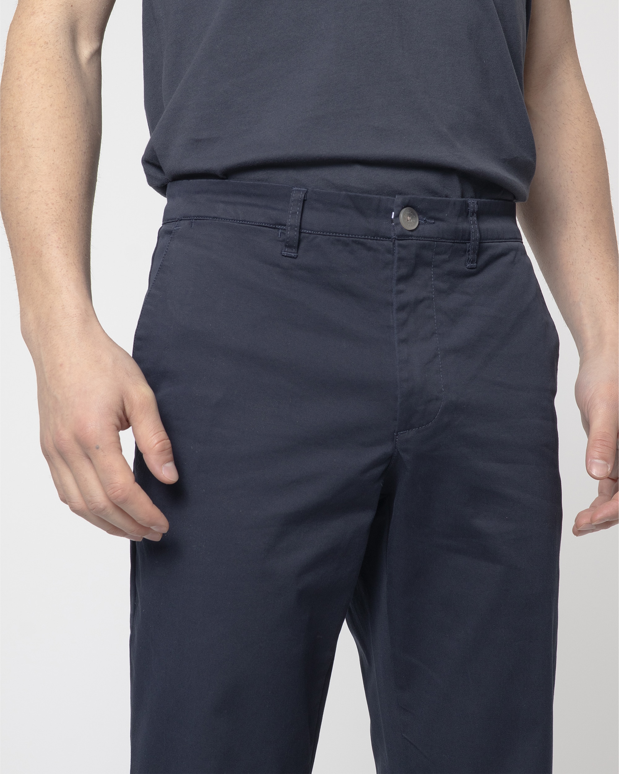 Calças Chino Algodão Slim Fit Azul-marinho-3