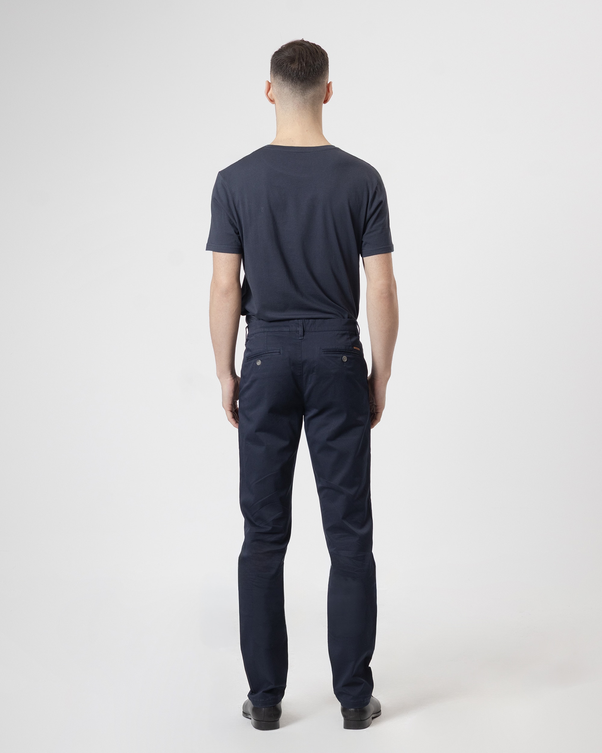 Calças Chino Algodão Slim Fit Azul-marinho-4