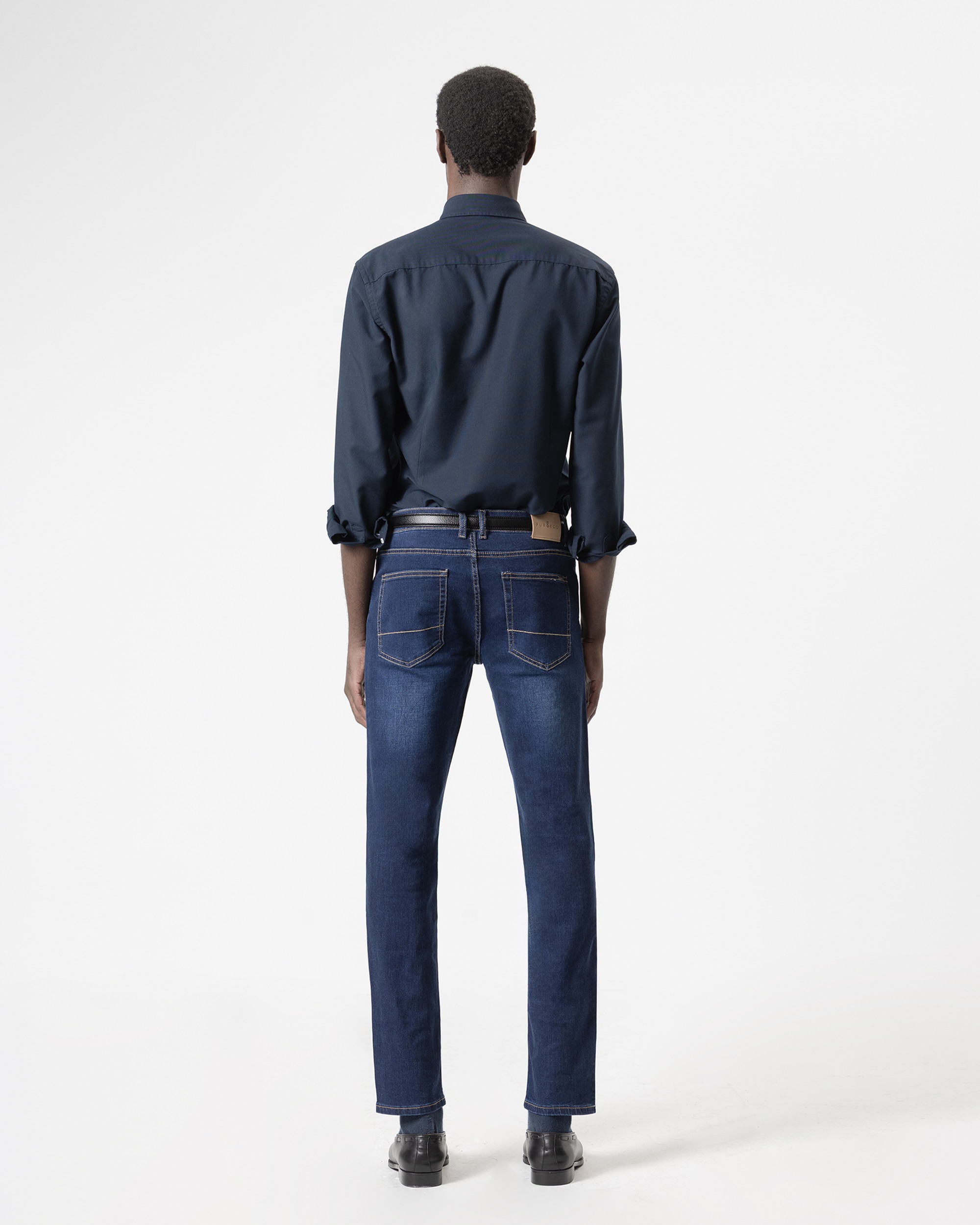 Jeans Slim Fit Raw Denim Azul denim-4