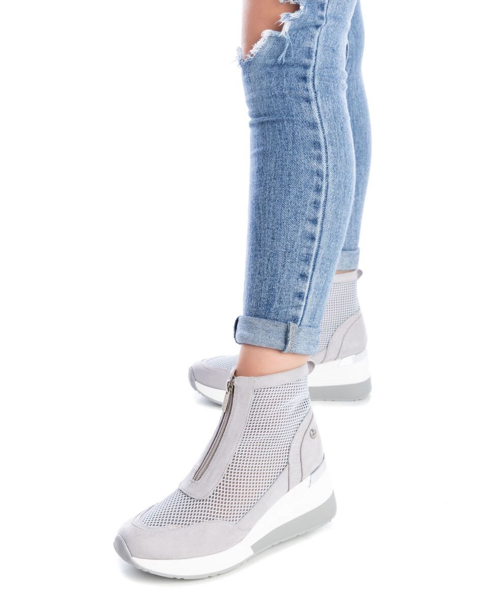 Botins Básicos com Fecho Zip Branco-2