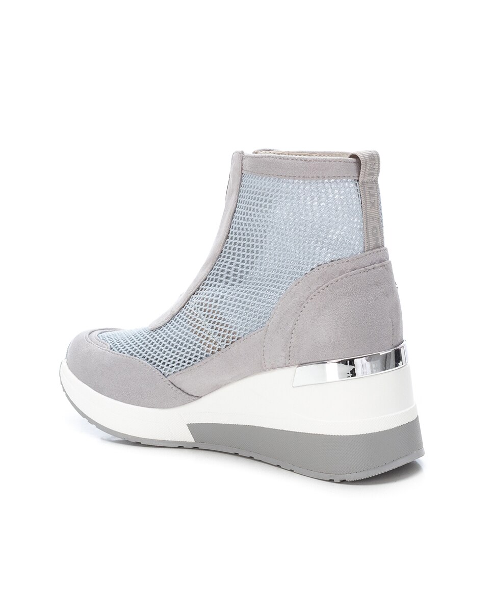 Botins Básicos com Fecho Zip Branco-4