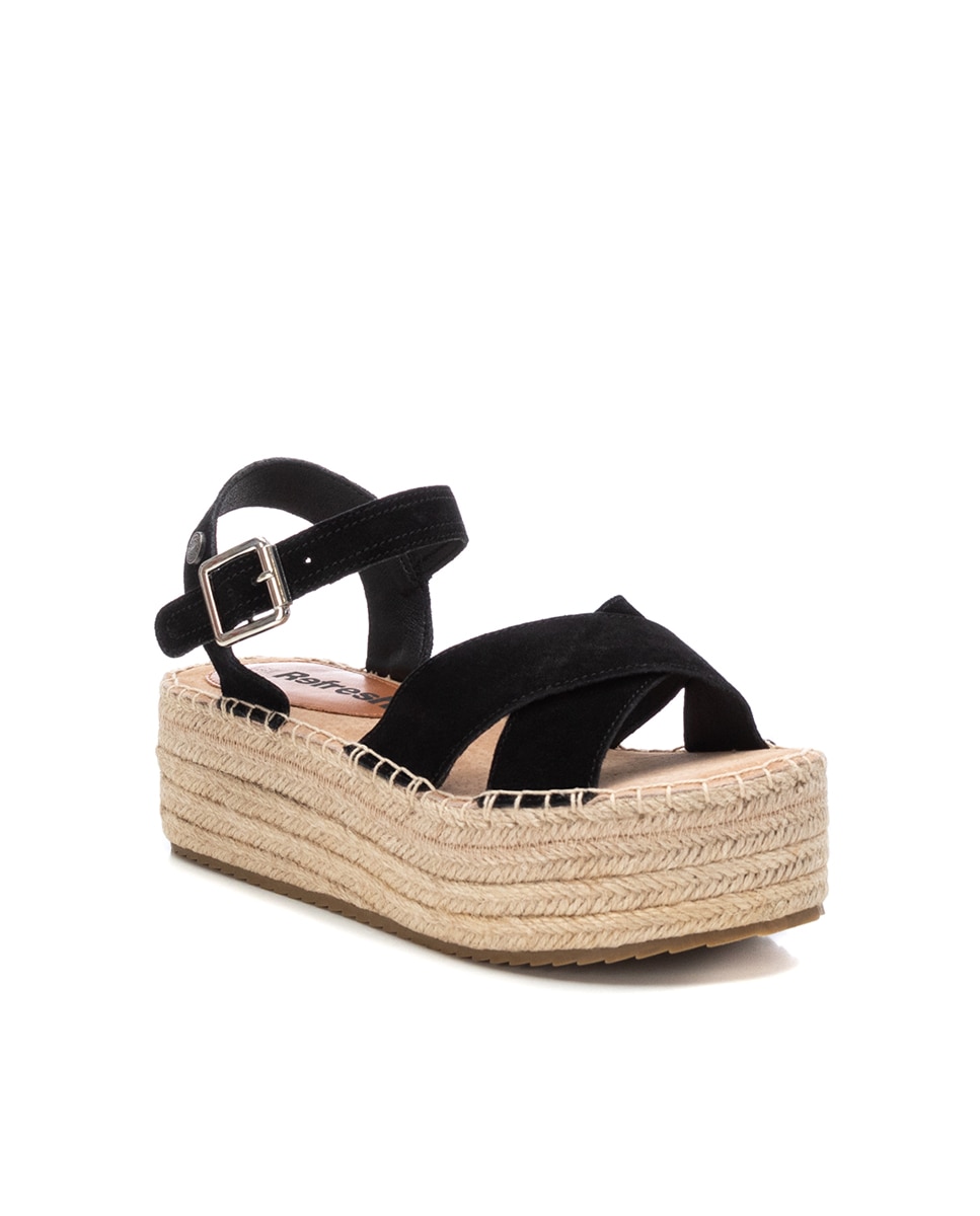 Alpercatas de Pele com Fecho de Fivela Preto-3