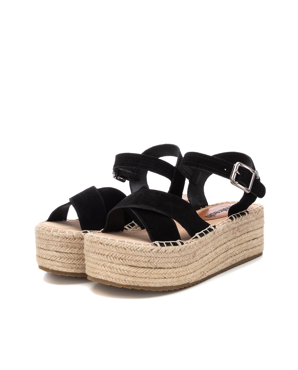 Alpercatas de Pele com Fecho de Fivela Preto-5