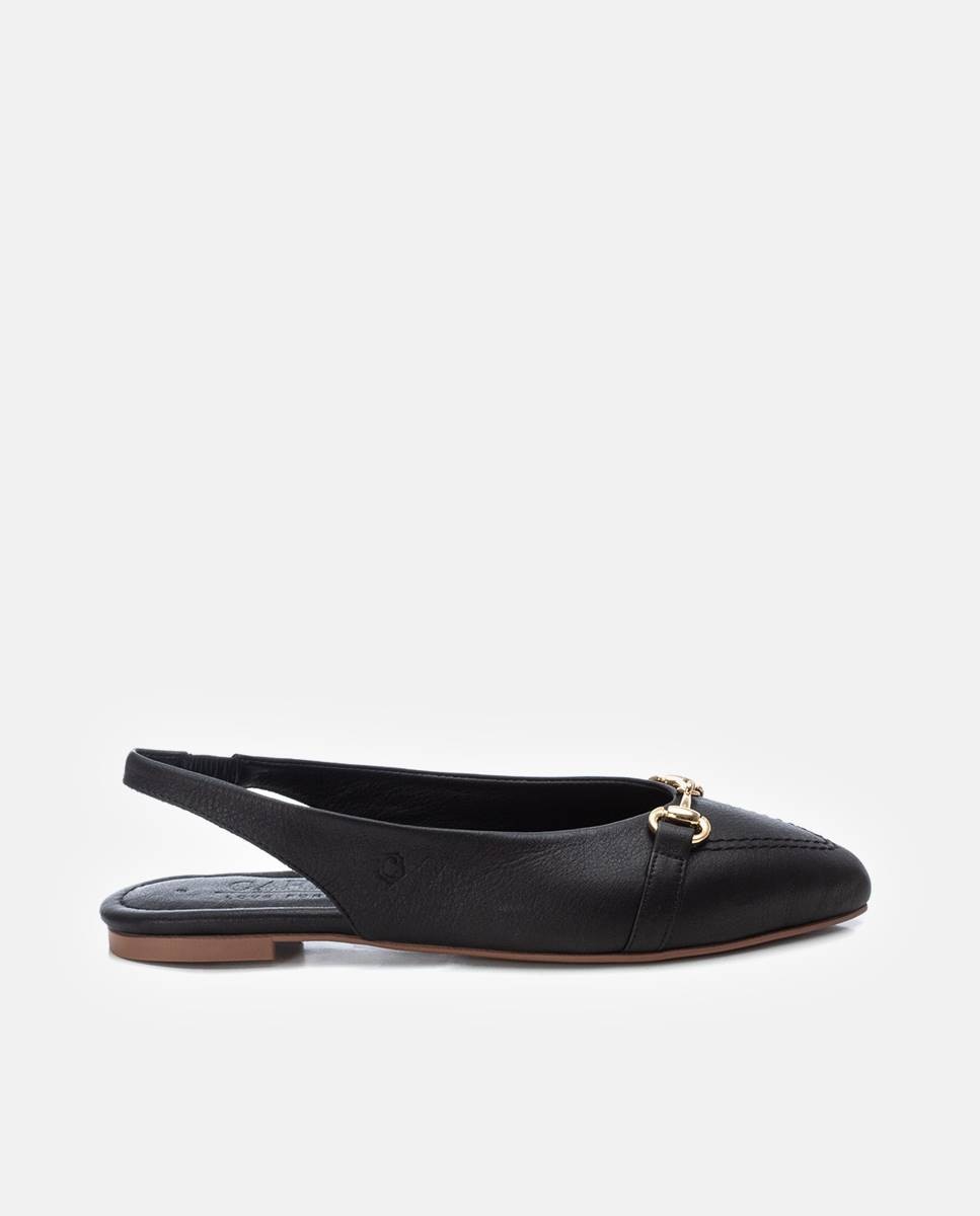 Sabrinas Descalcanhadas de Pele Preto-1