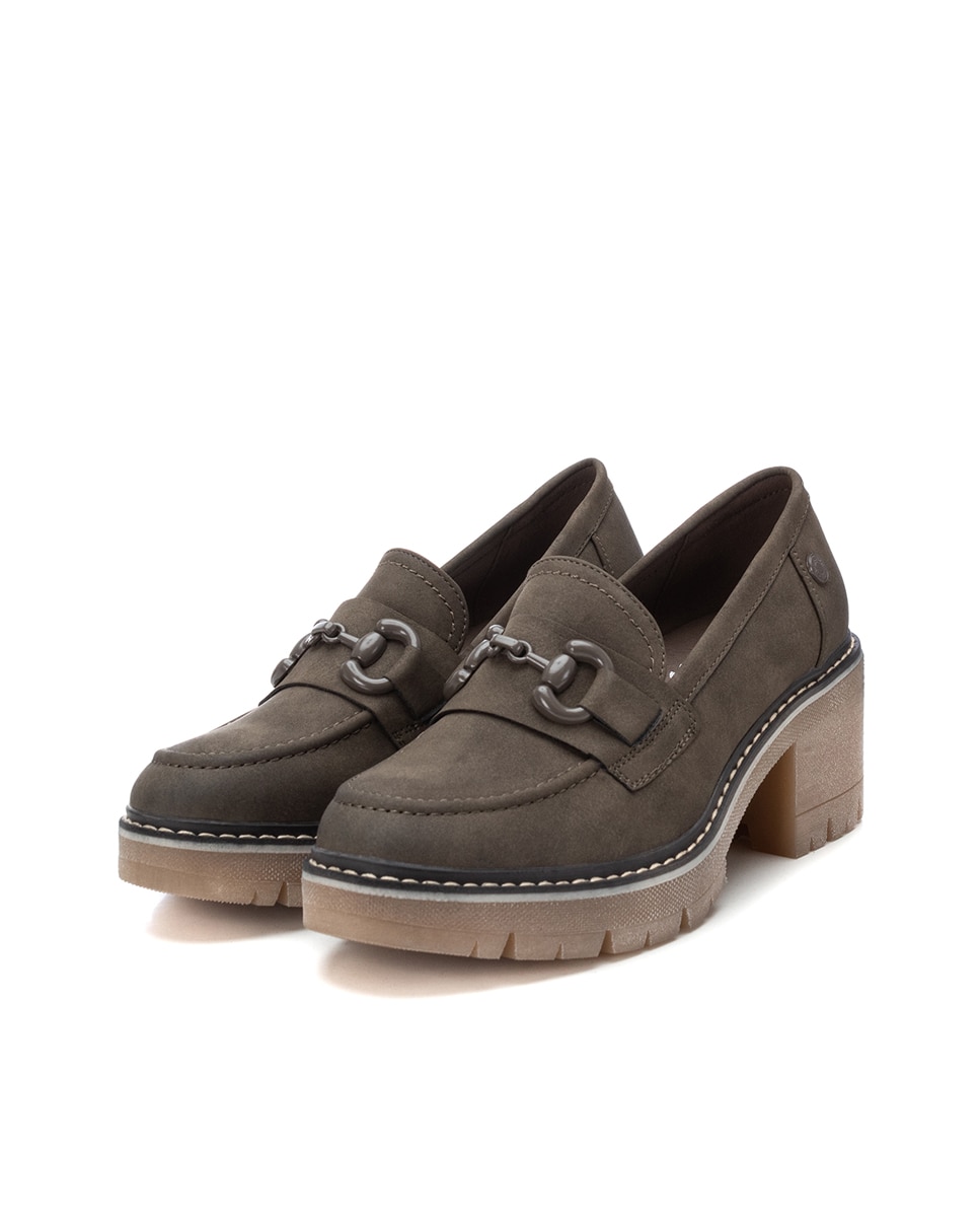 Mocassins com Fivela de Camurcina Caqui-5