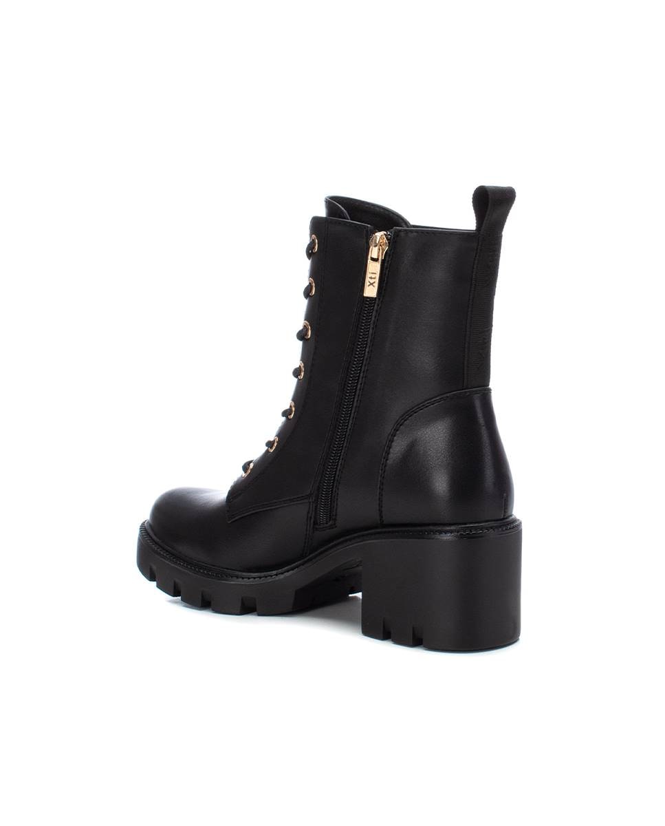 Botins Militares com Salto e Atacadores Preto-4