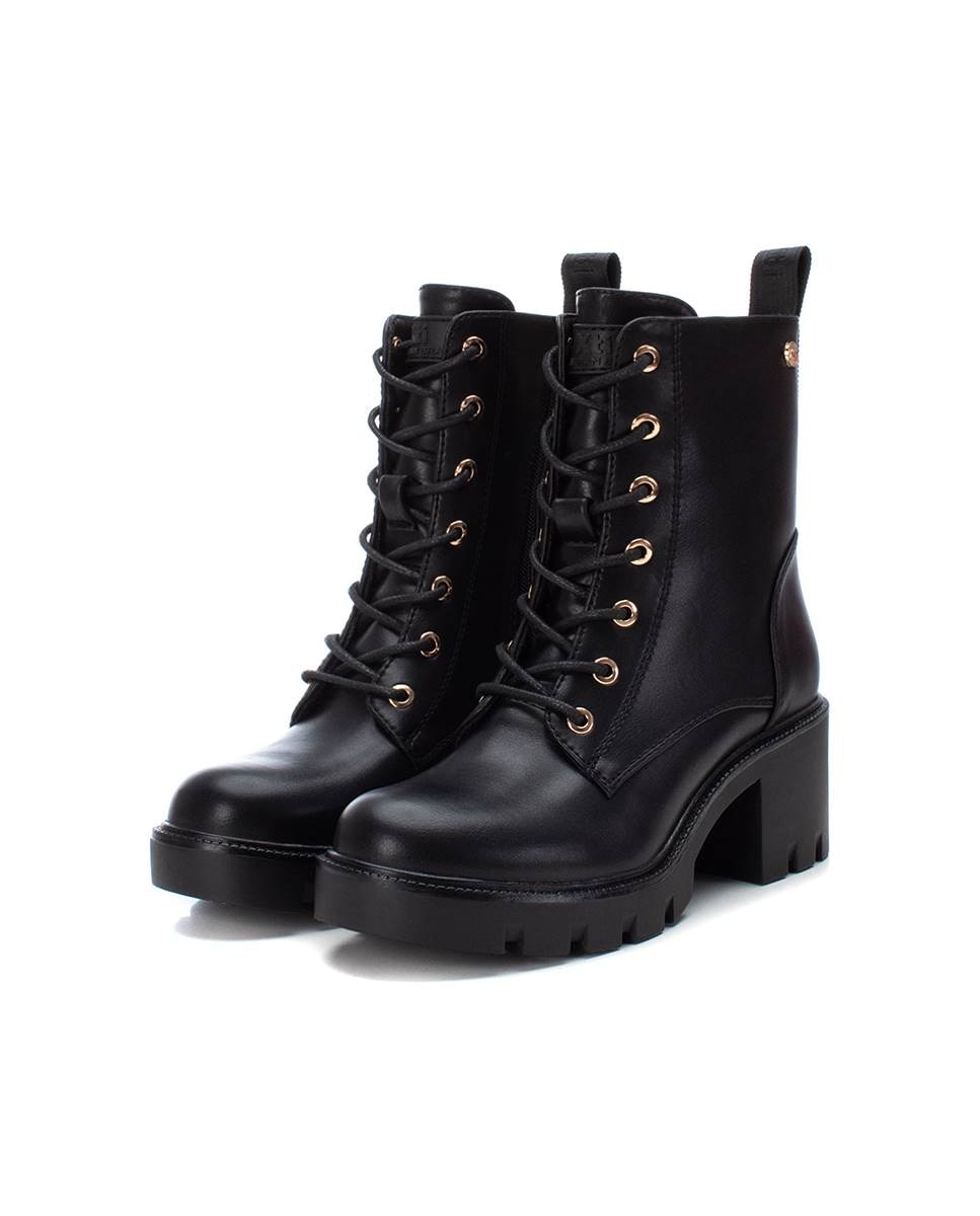 Botins Militares com Salto e Atacadores Preto-5
