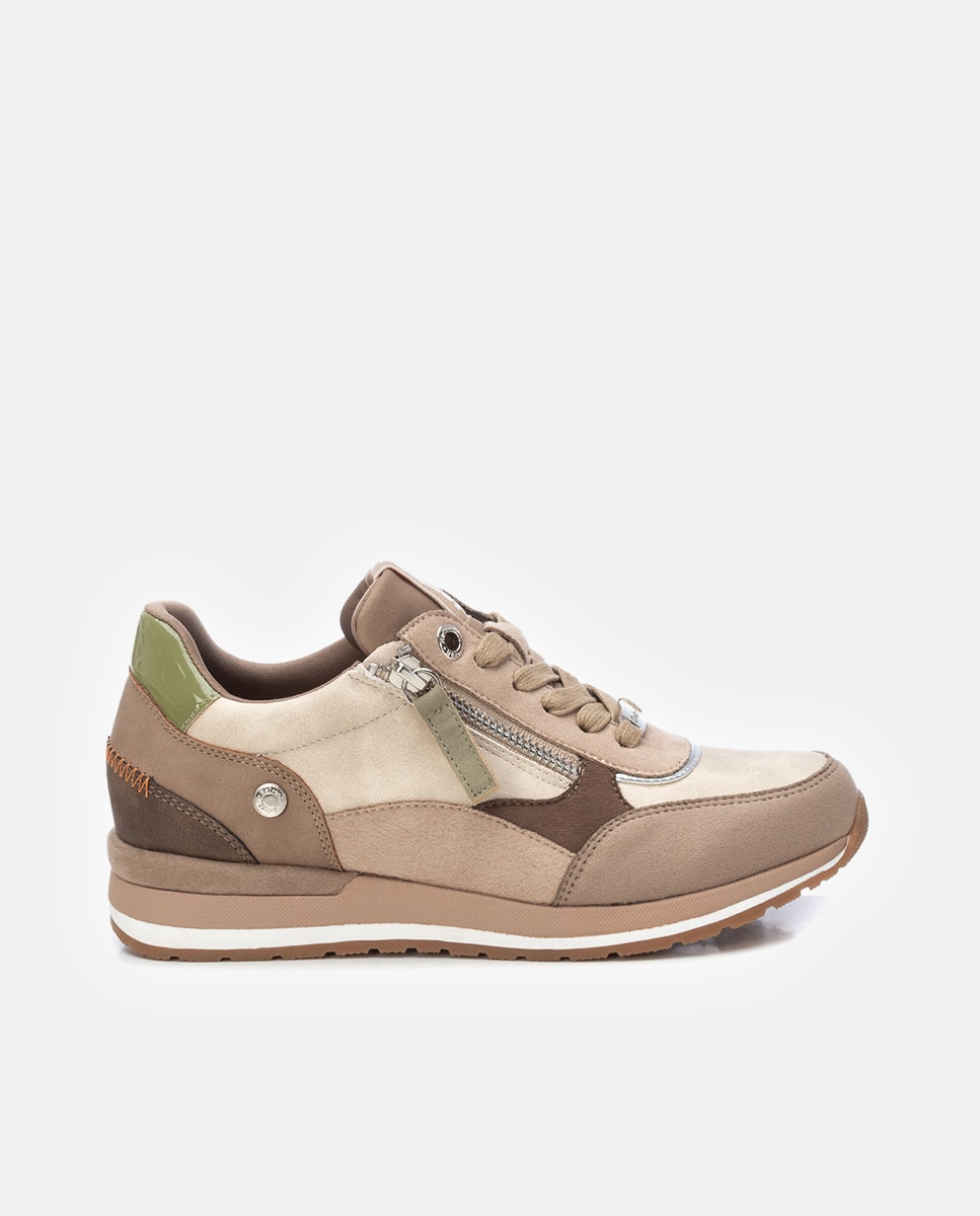 Sapatilhas Desportivas com Fecho de Correr Bege-1