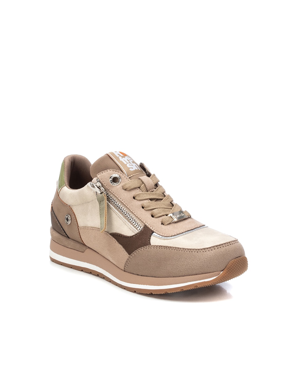 Sapatilhas Desportivas com Fecho de Correr Bege-3