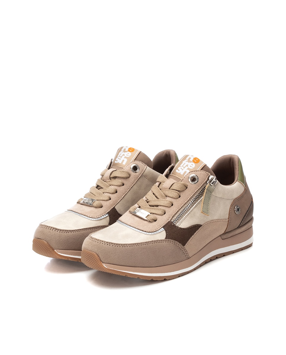 Sapatilhas Desportivas com Fecho de Correr Bege-5