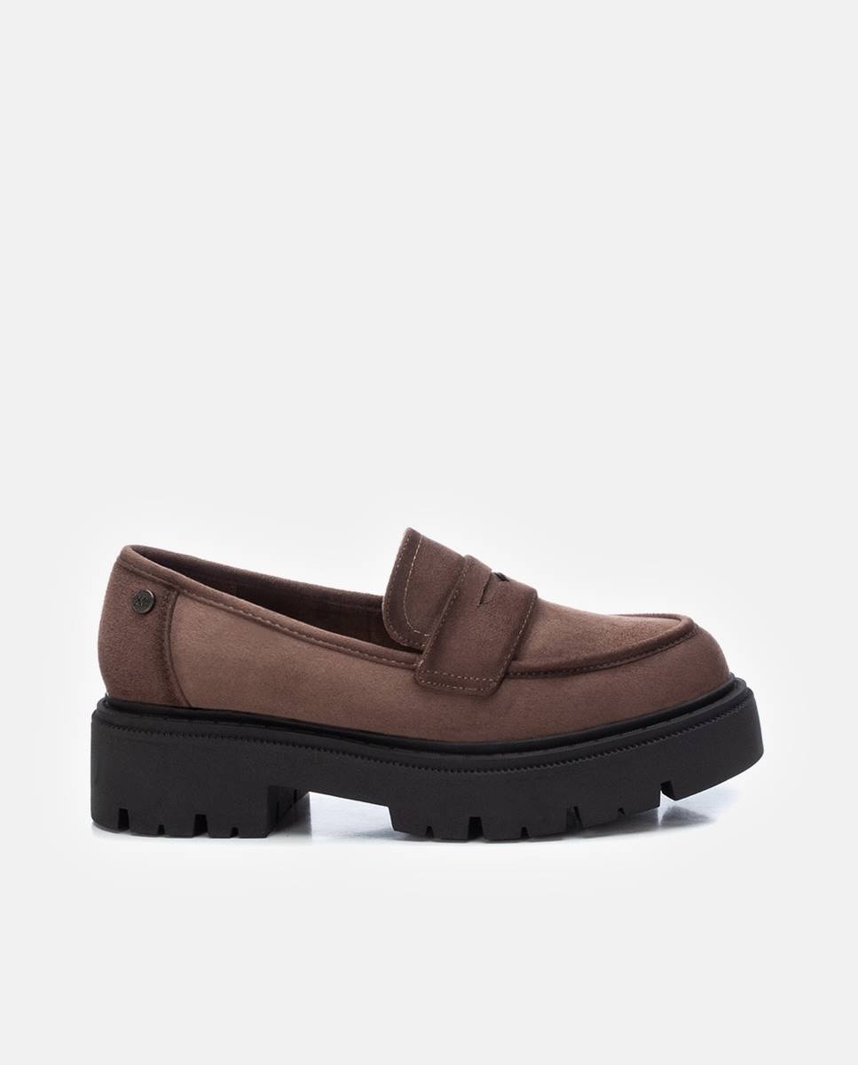 Mocassins com Plataforma Castanho-1