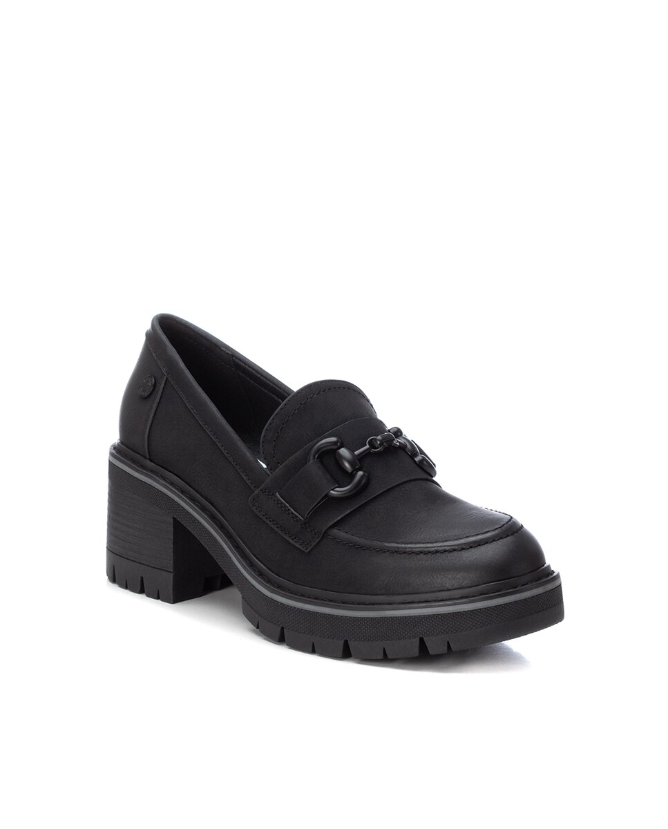 Mocassins com Fivela de Camurcina Preto-3