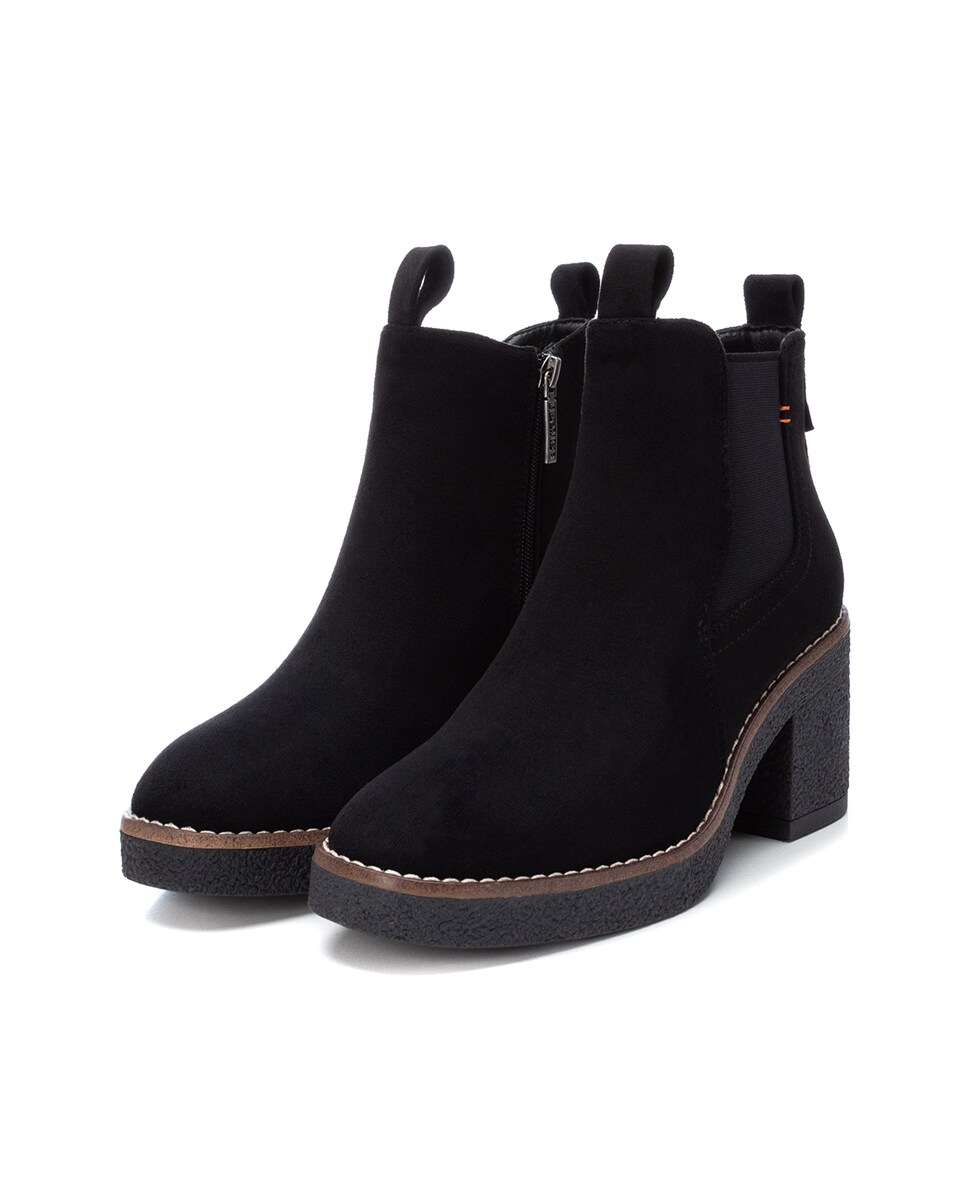 Botins de Salto e Fecho de Correr Lateral Preto-5