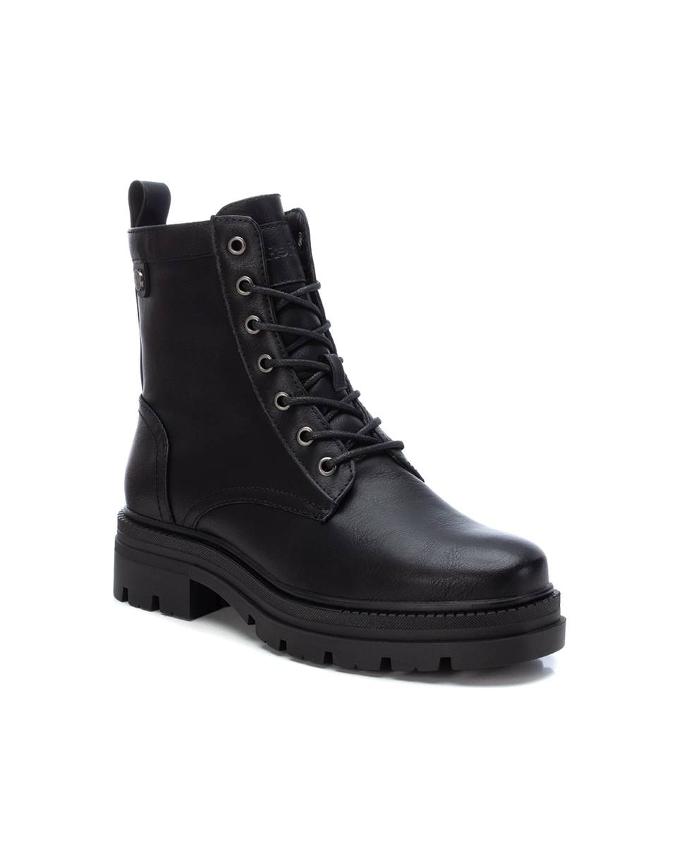 Botins Militar com Fecho Zip Lateral Preto-3