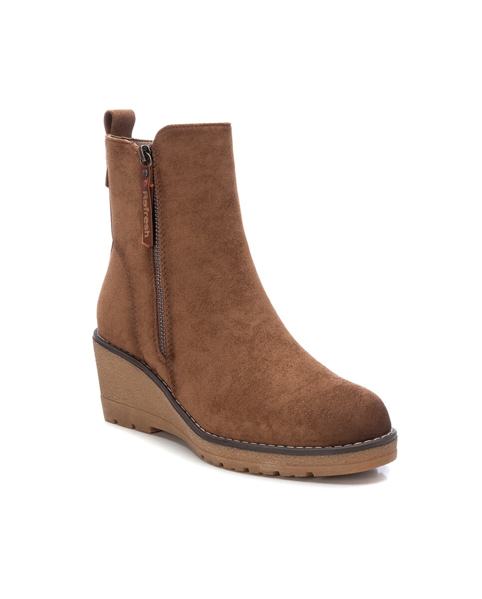 Botins com Cunha e Fecho de Correr Camel-3