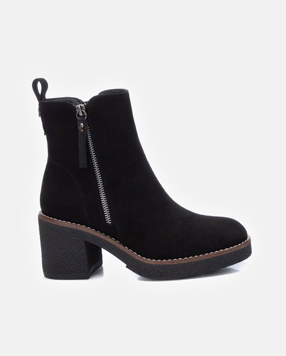 Botins de Salto e Fecho de Correr Lateral Preto-1