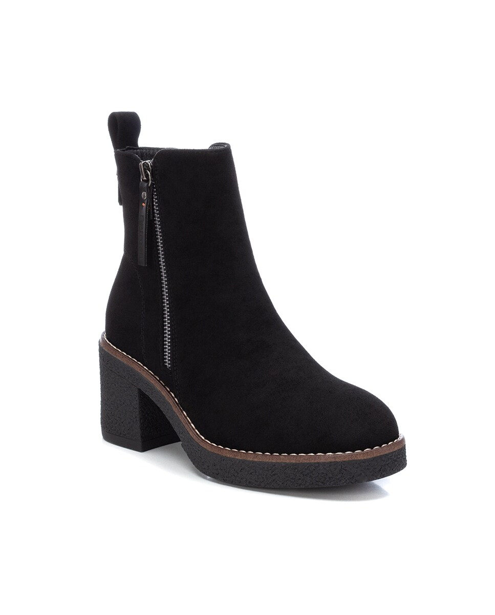 Botins de Salto e Fecho de Correr Lateral Preto-3