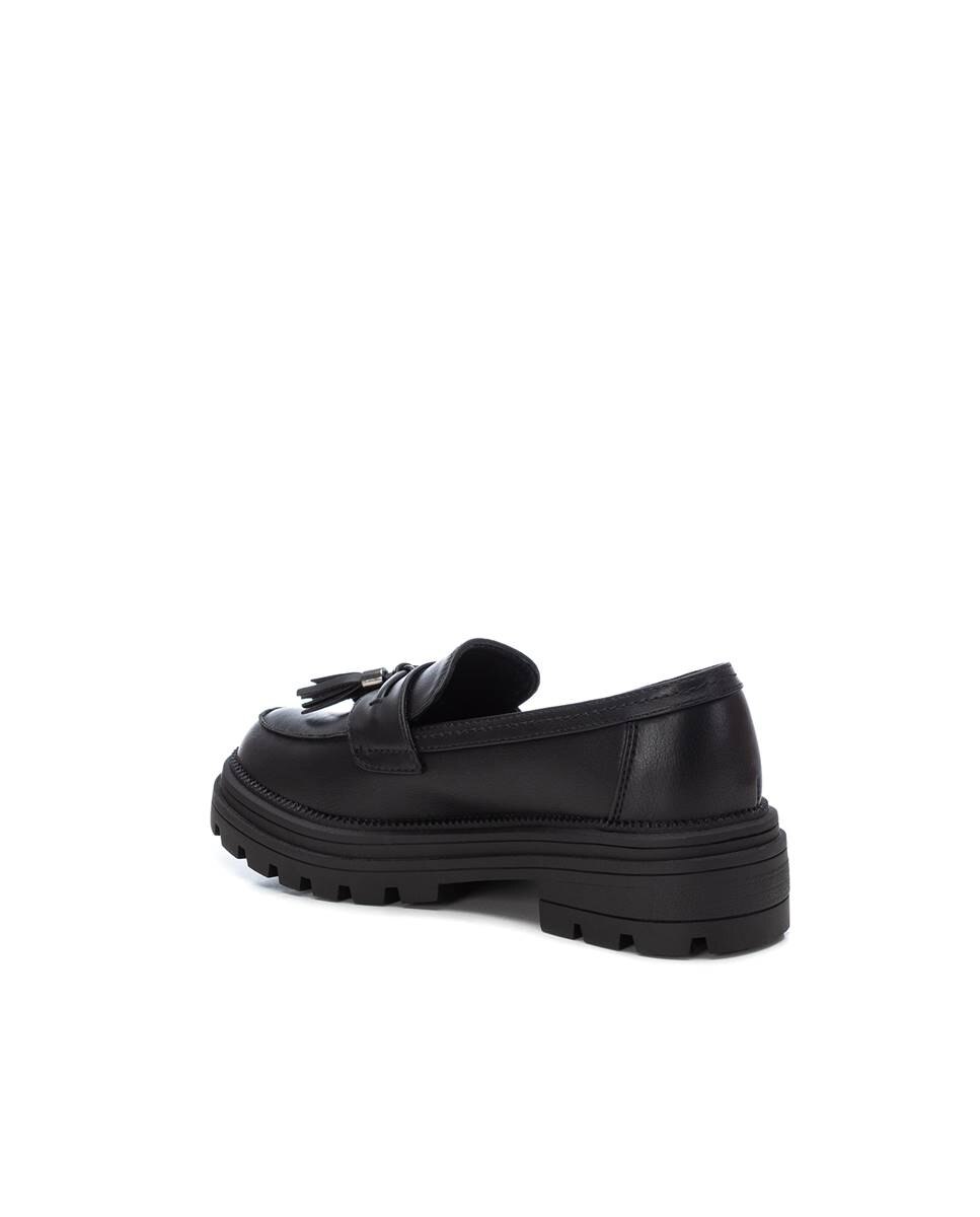 Mocassins com Pompom Xti Preto-3