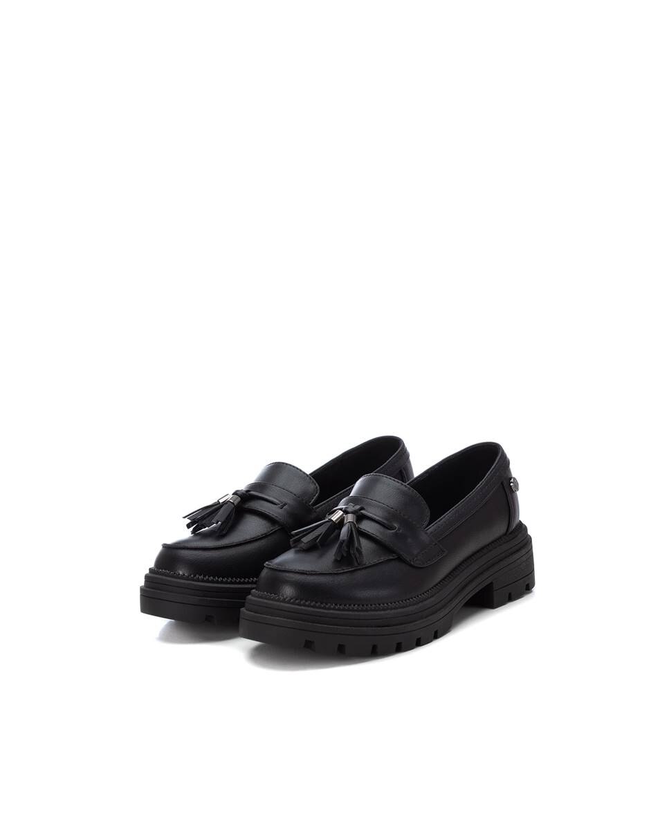 Mocassins com Pompom Xti Preto-4