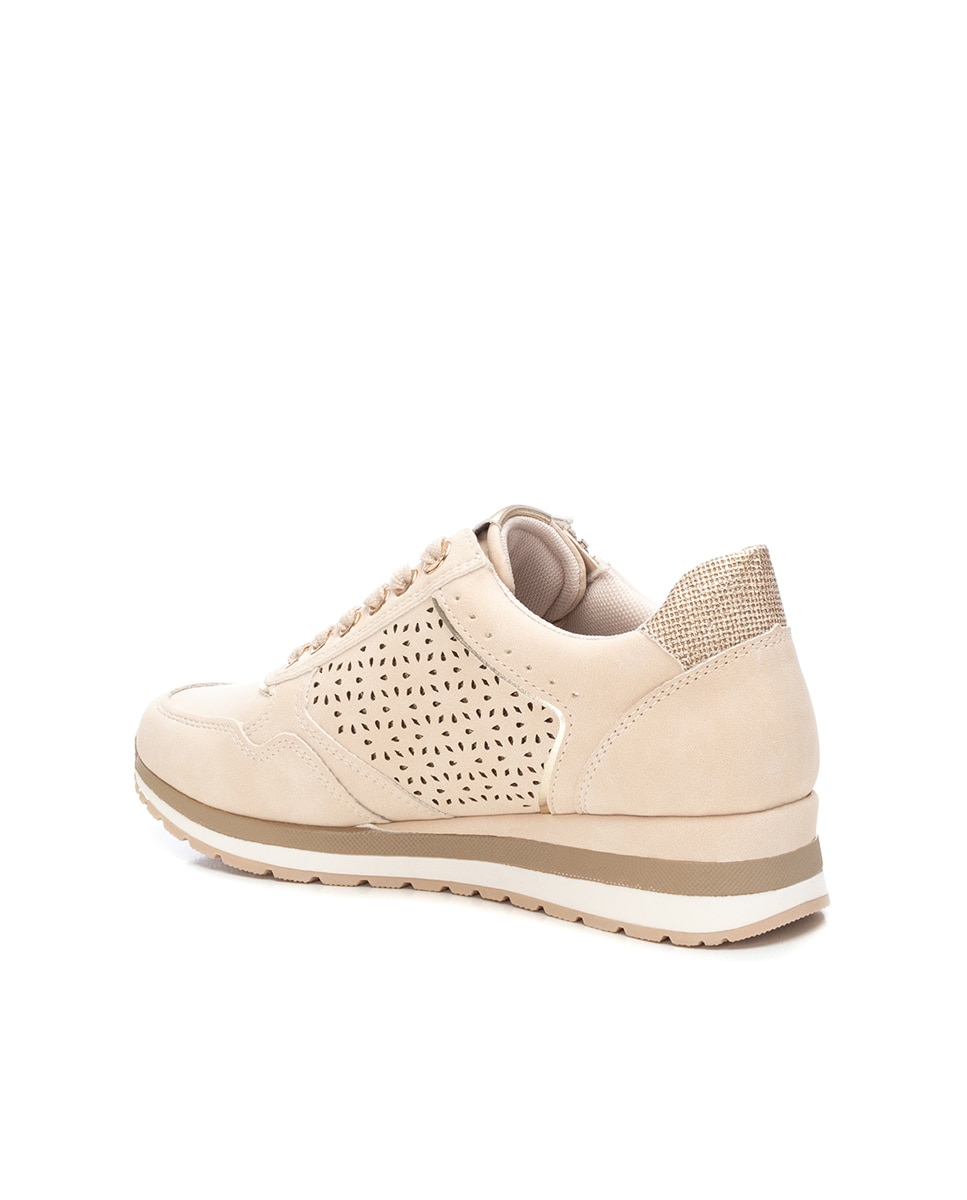 Sapatilhas Básicas com Fecho Zip Bege-4