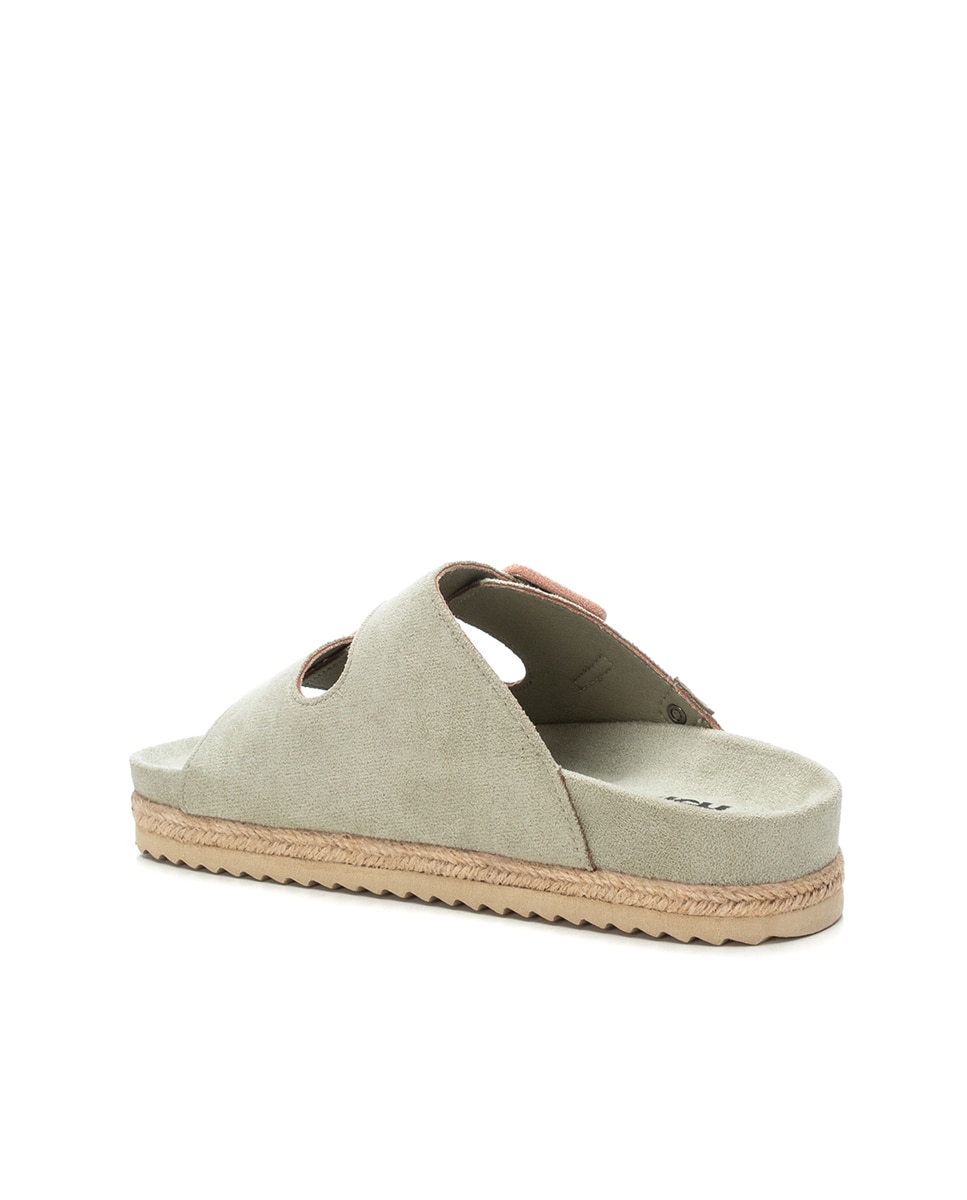 Sandálias Rasas com Fivelas Verde-4