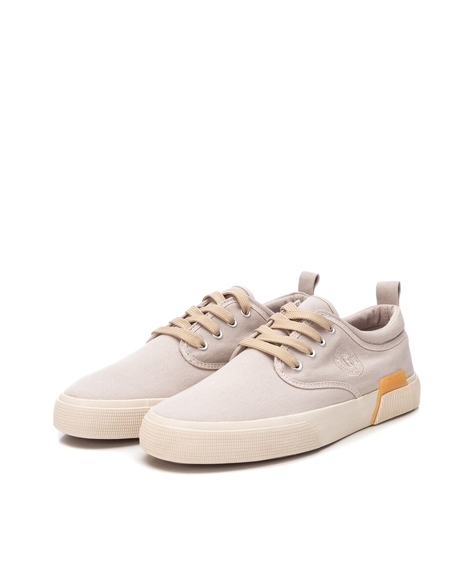 Sapatilhas Desportivas com Atacadores Bege-4